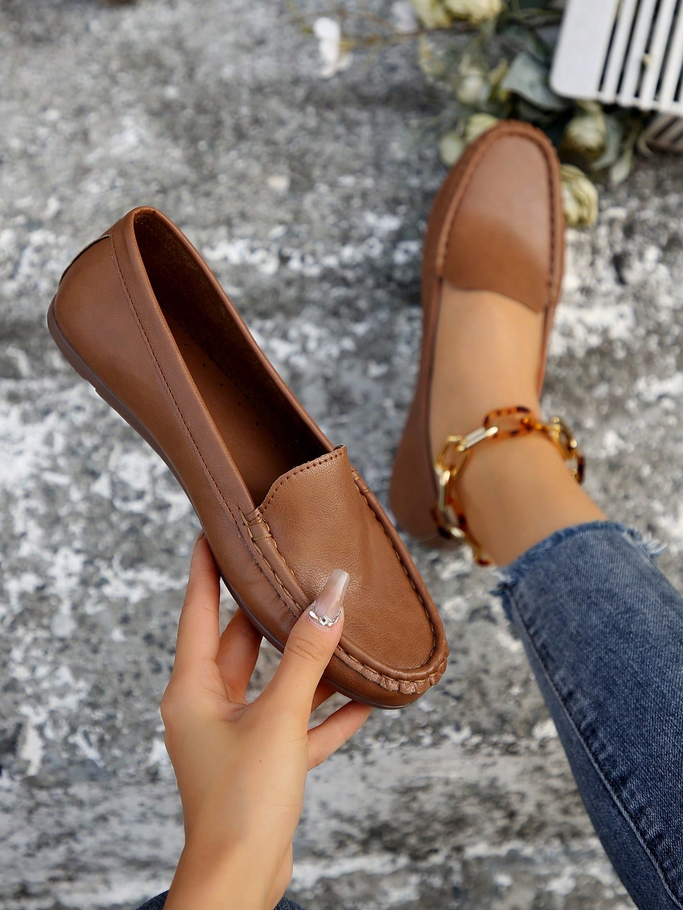 In Brown Women Flats