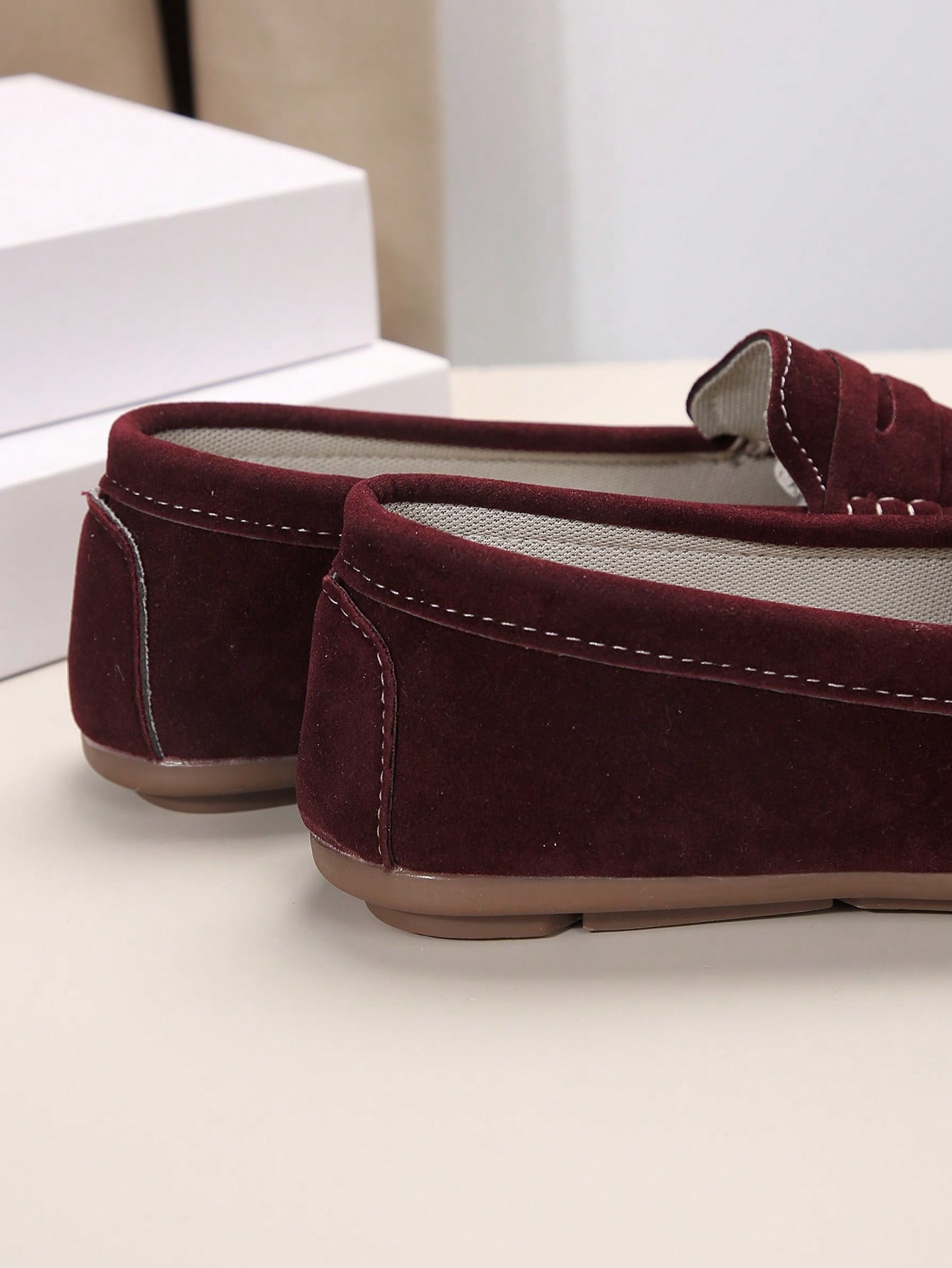 In Burgundy Women Flats