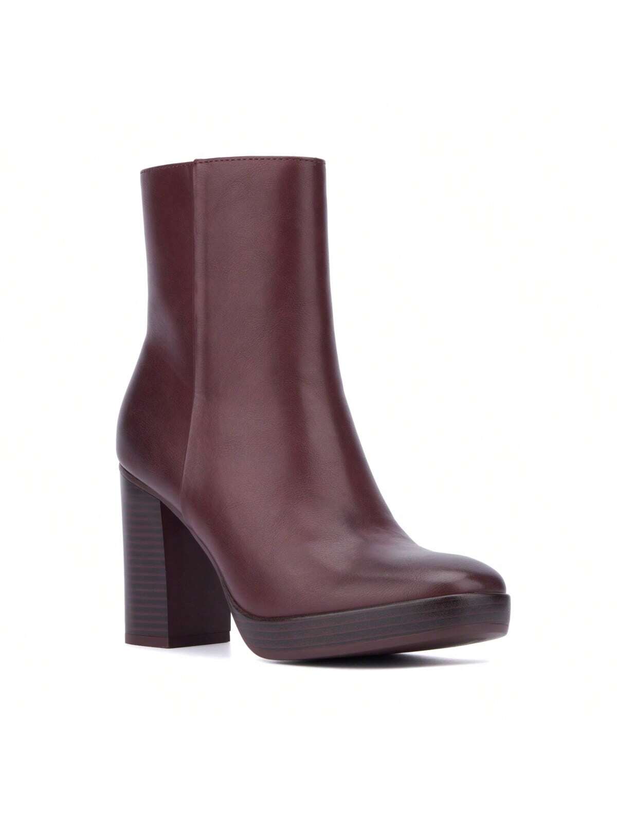 In Burgundy Women Fashion Boots