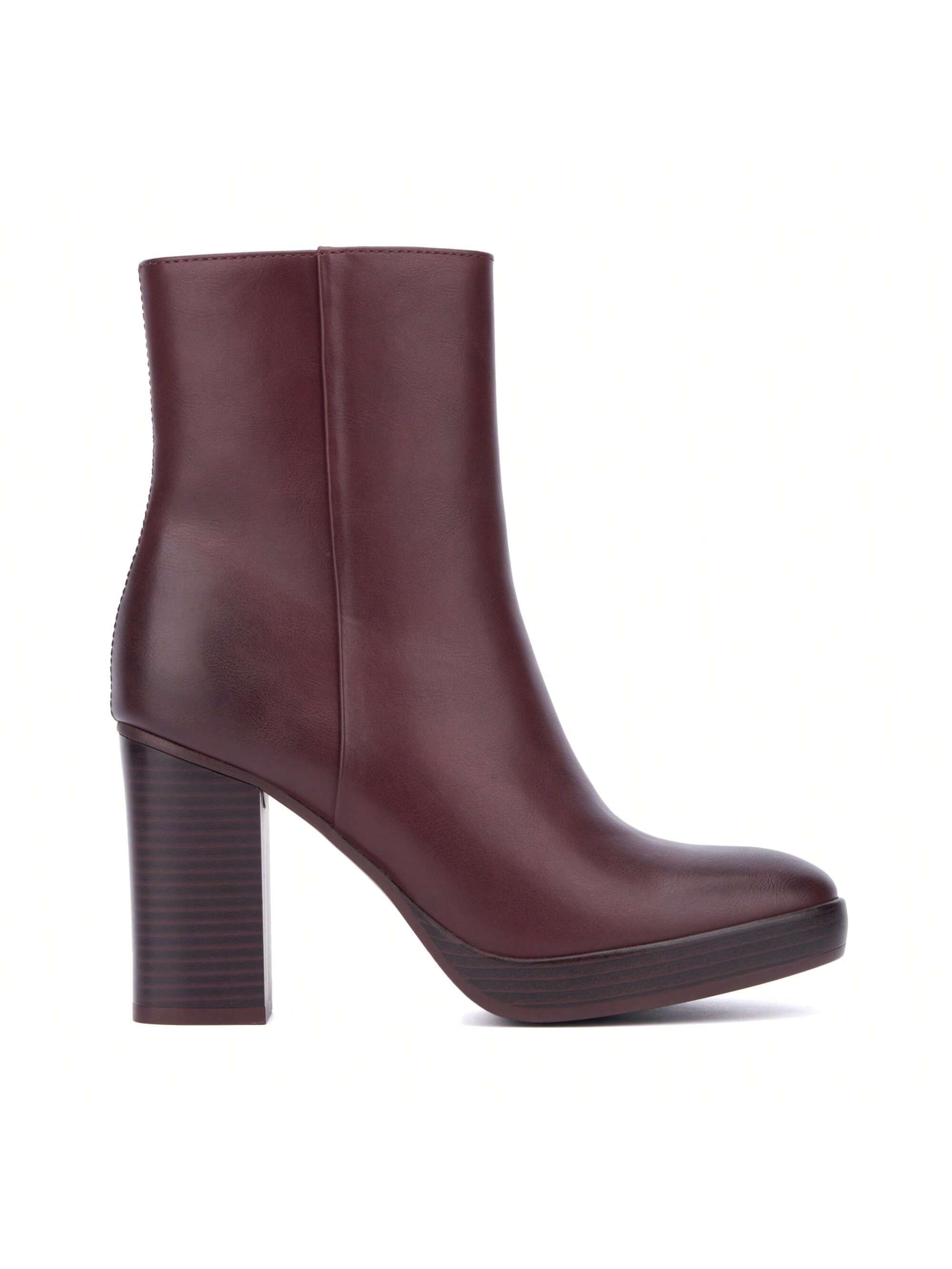 In Burgundy Women Fashion Boots