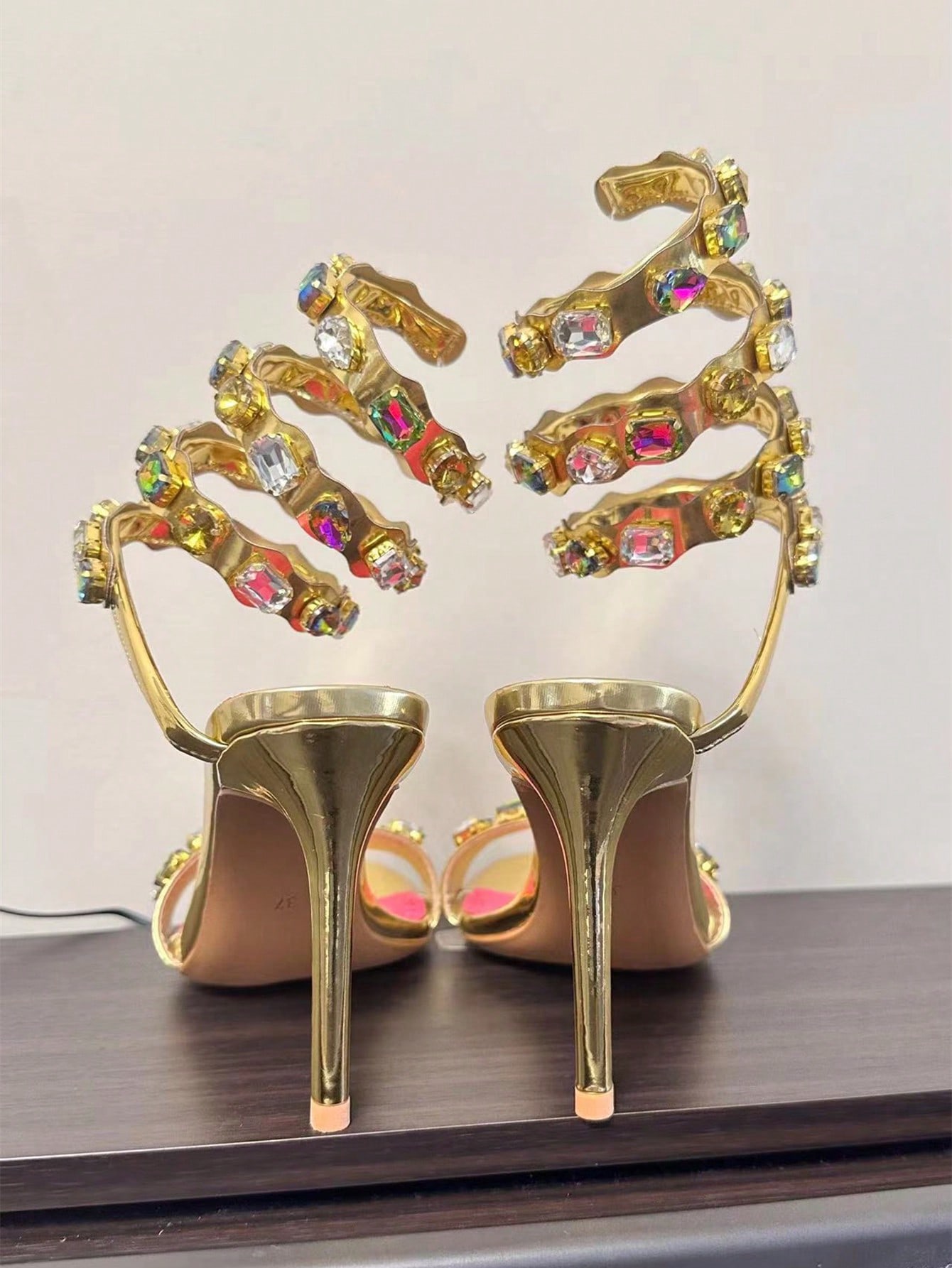 In Gold Women Heeled Sandals