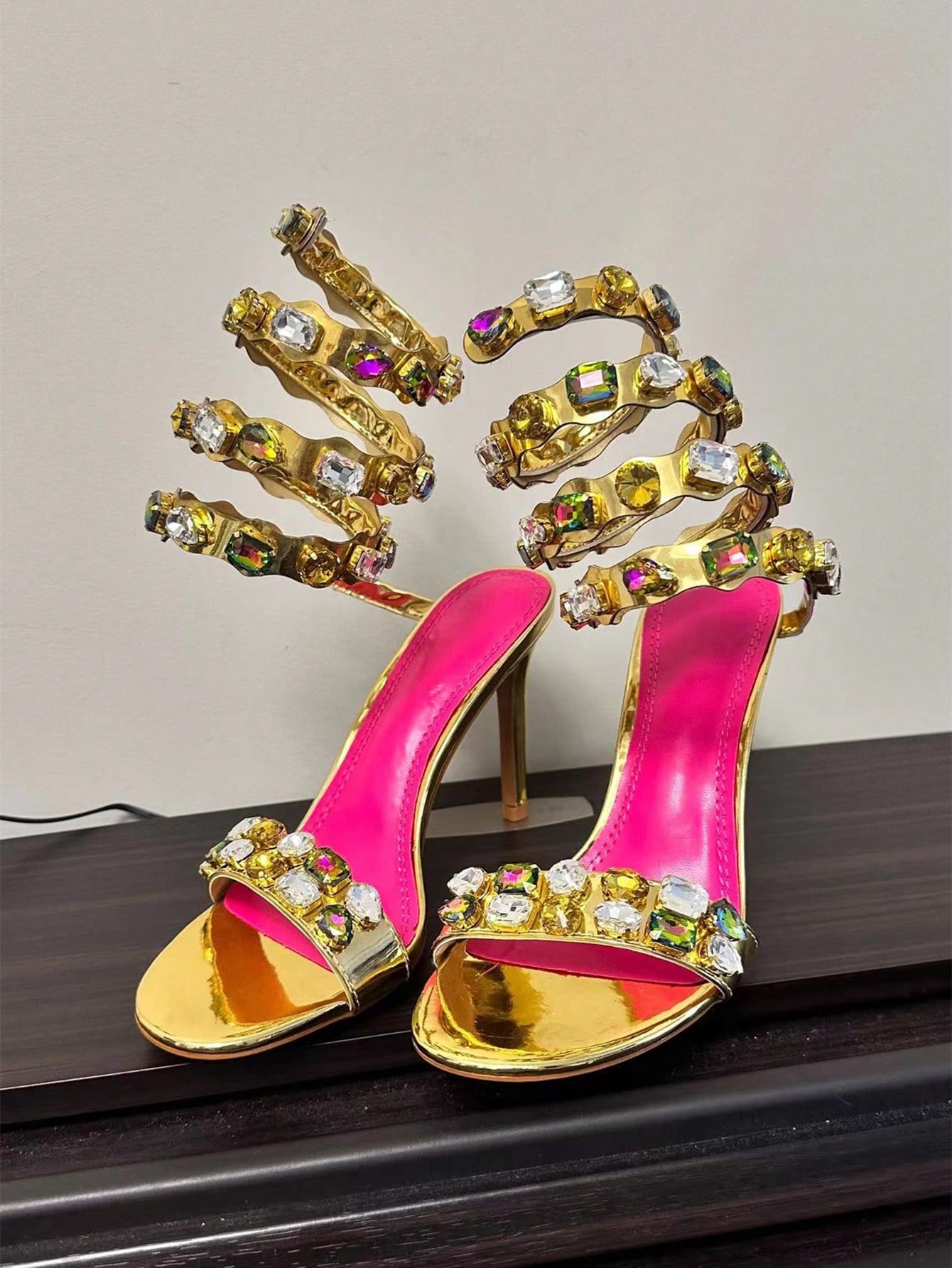 In Gold Women Heeled Sandals