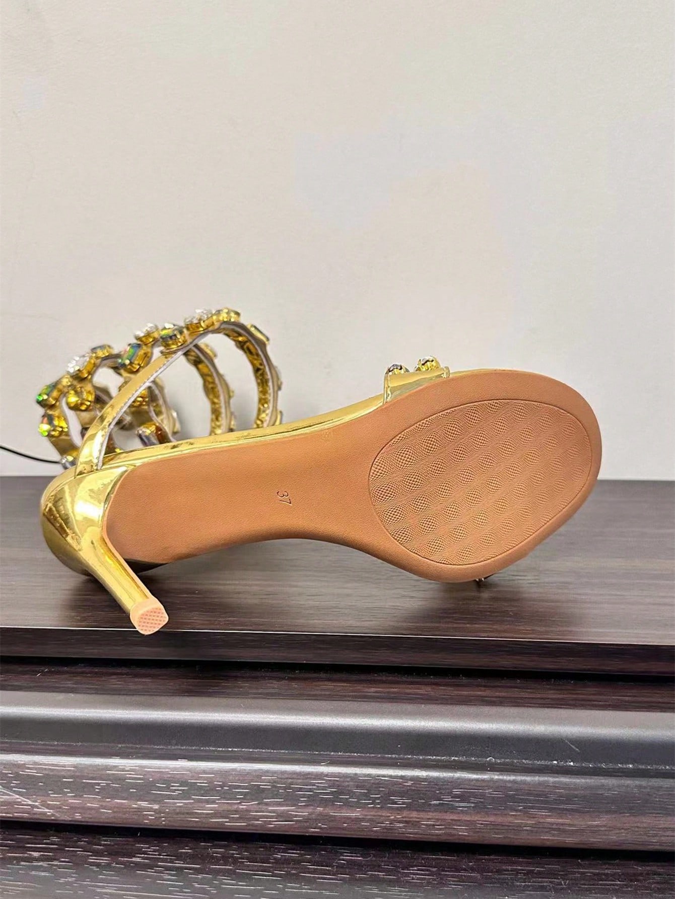 In Gold Women Heeled Sandals