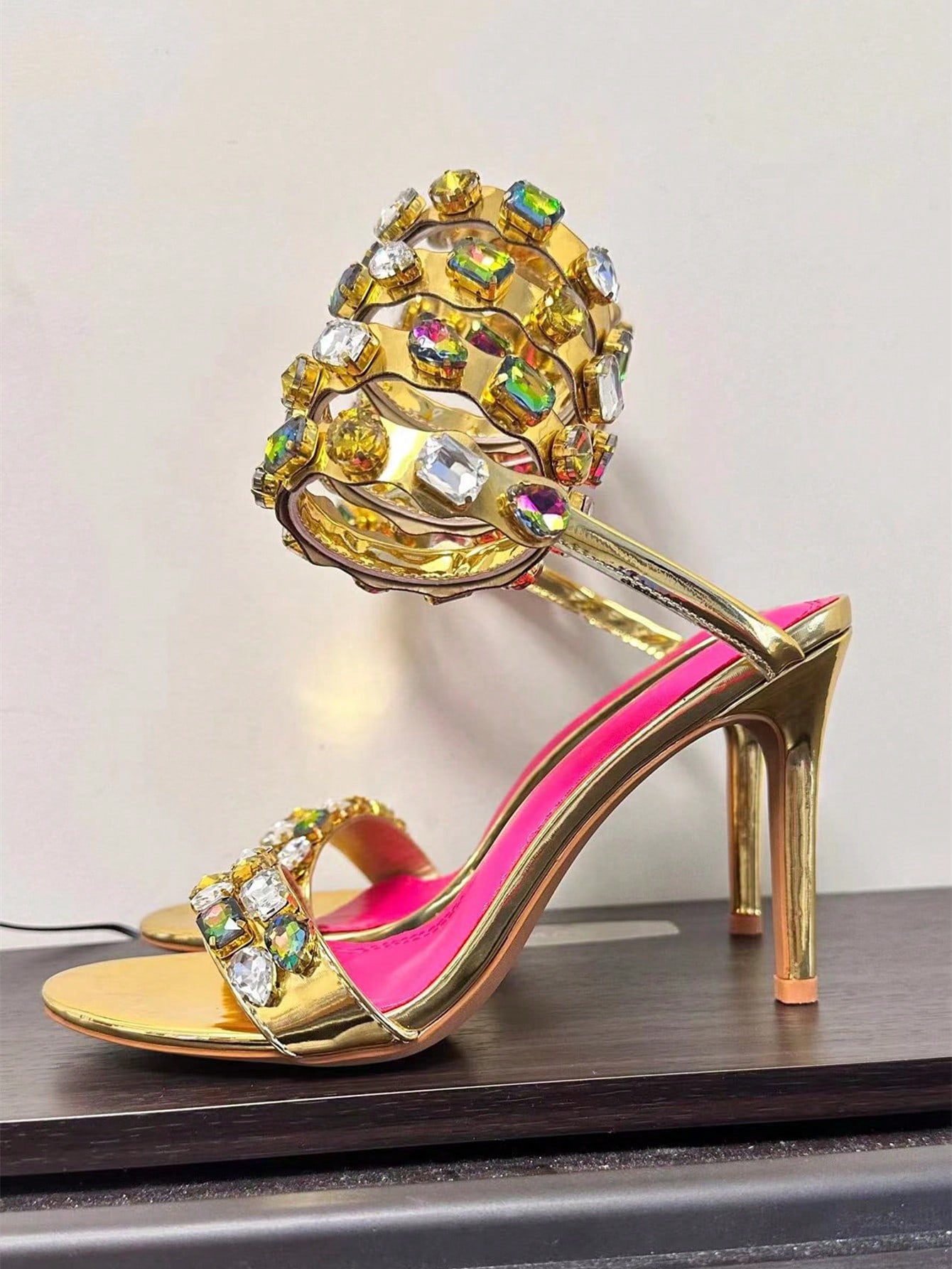 In Gold Women Heeled Sandals