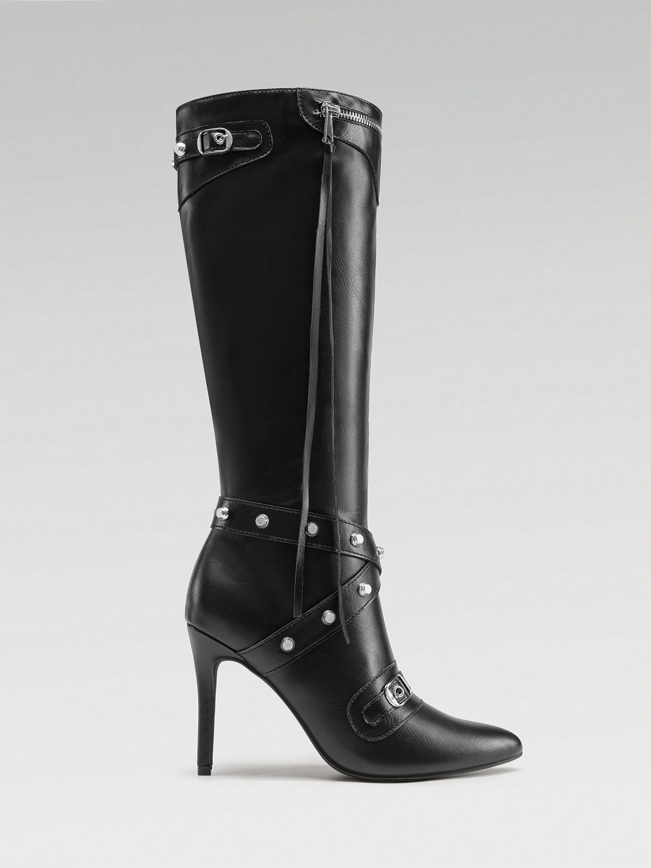 In Black Women Knee-High Boots