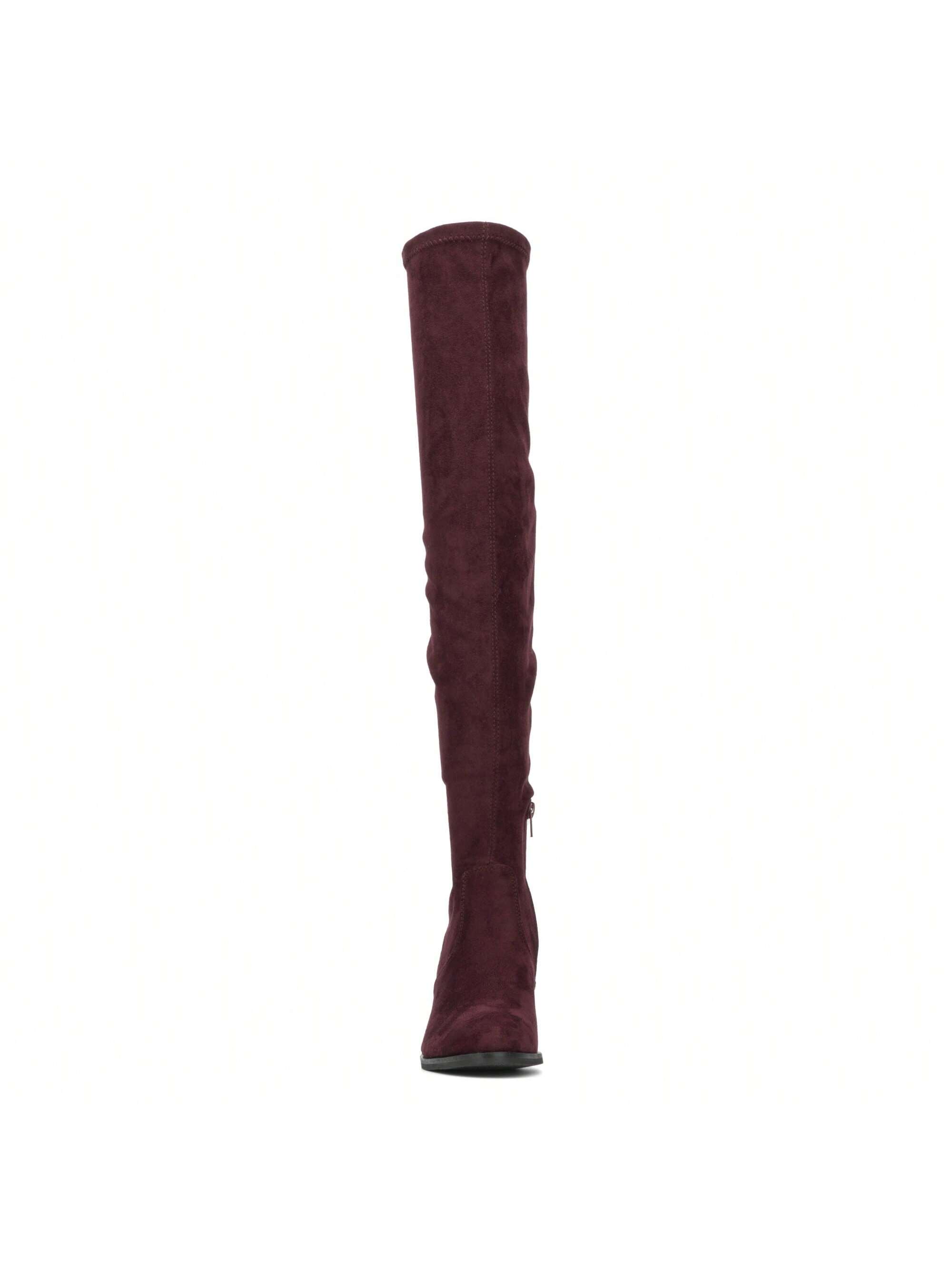 In Burgundy Women Fashion Boots