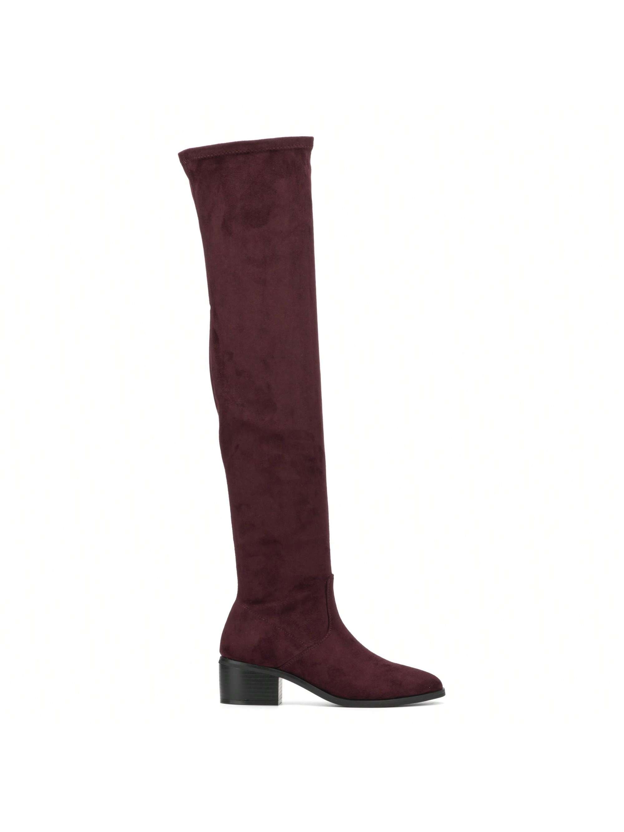 In Burgundy Women Fashion Boots