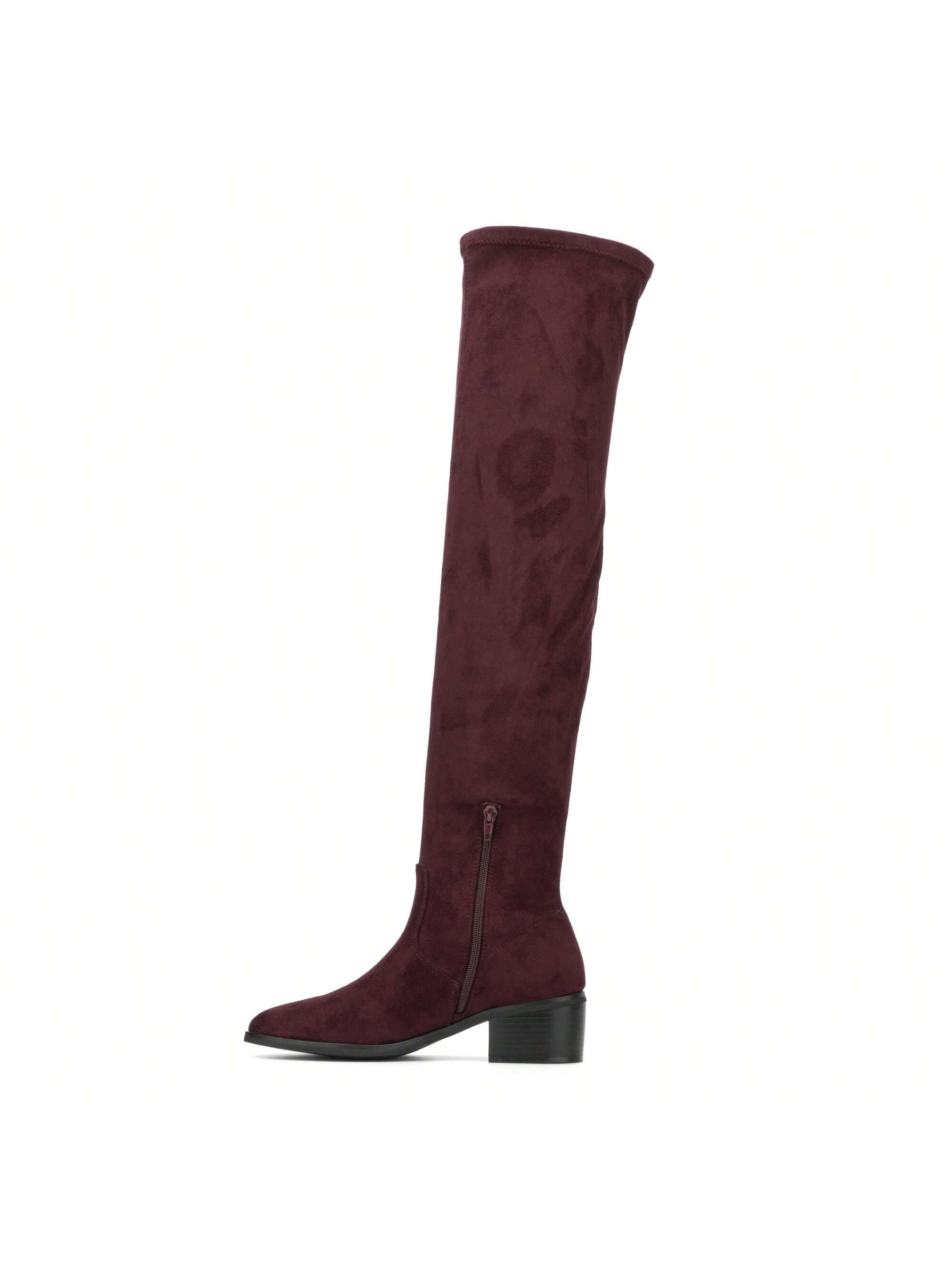 In Burgundy Women Fashion Boots