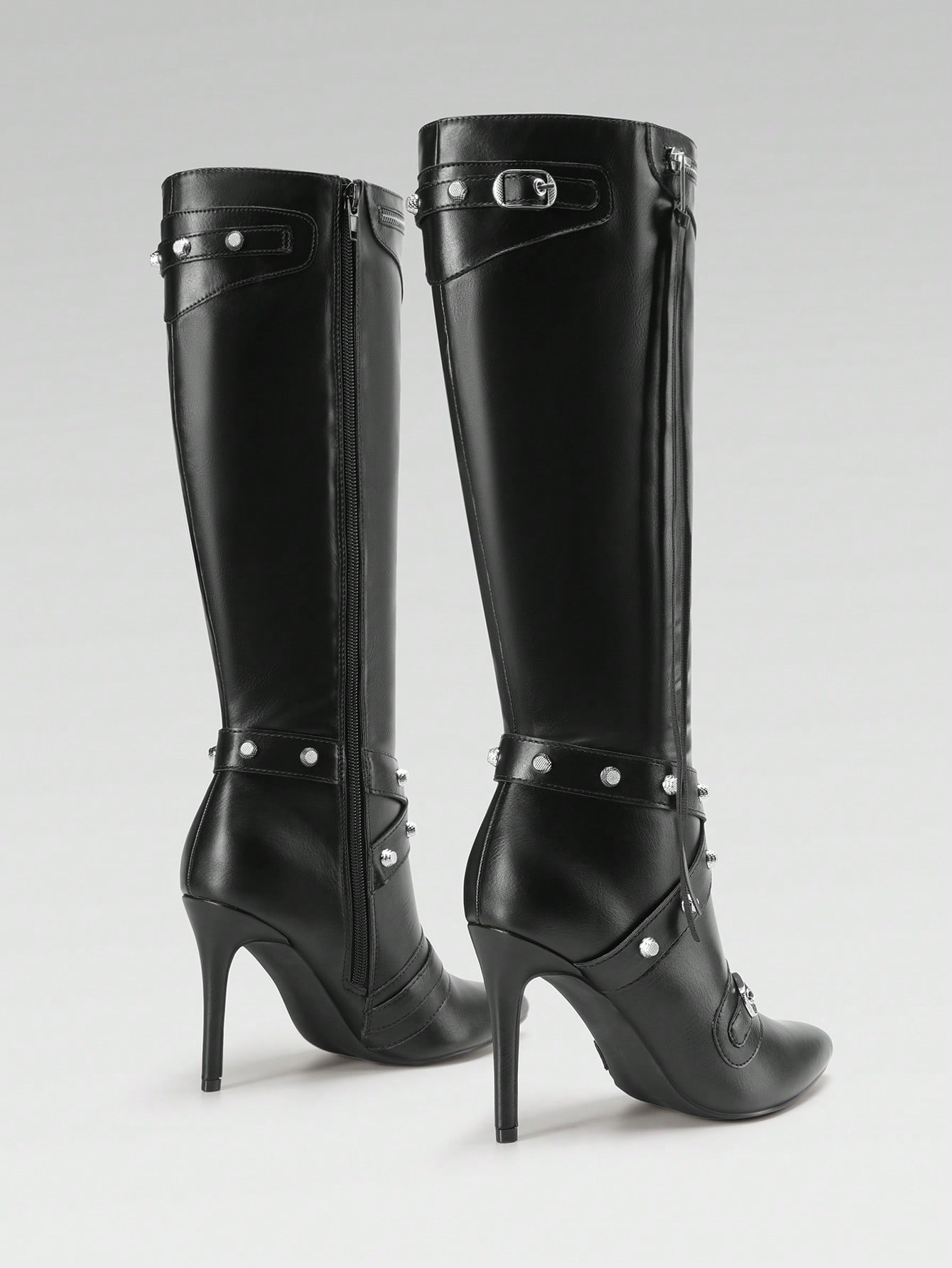 In Black Women Knee-High Boots