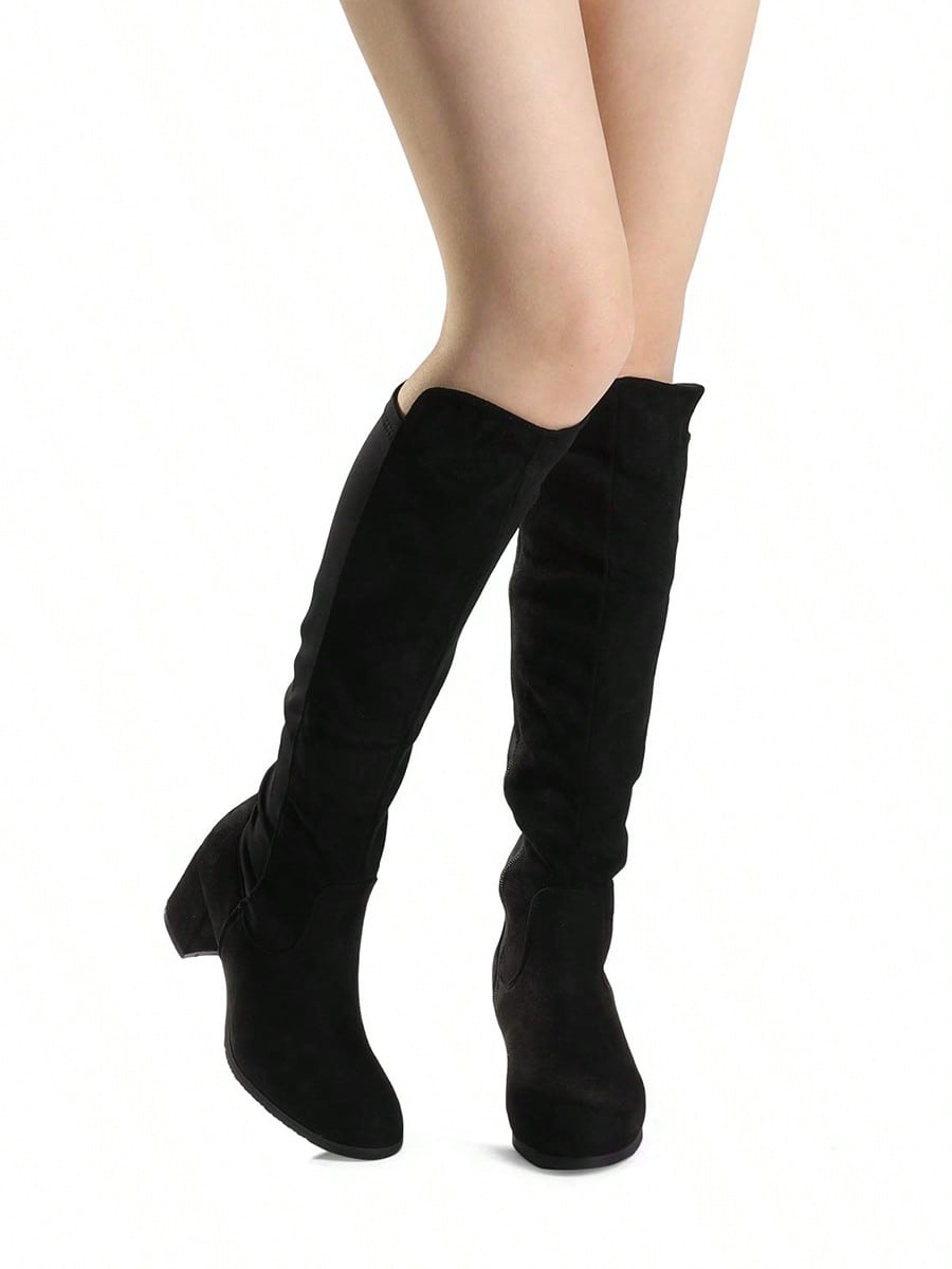 In Black Women Knee-High Boots