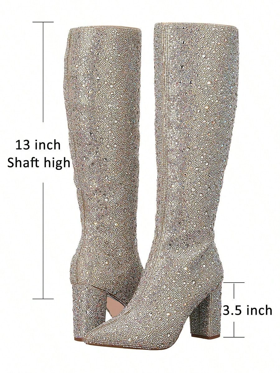 In Silver Women Knee-High Boots