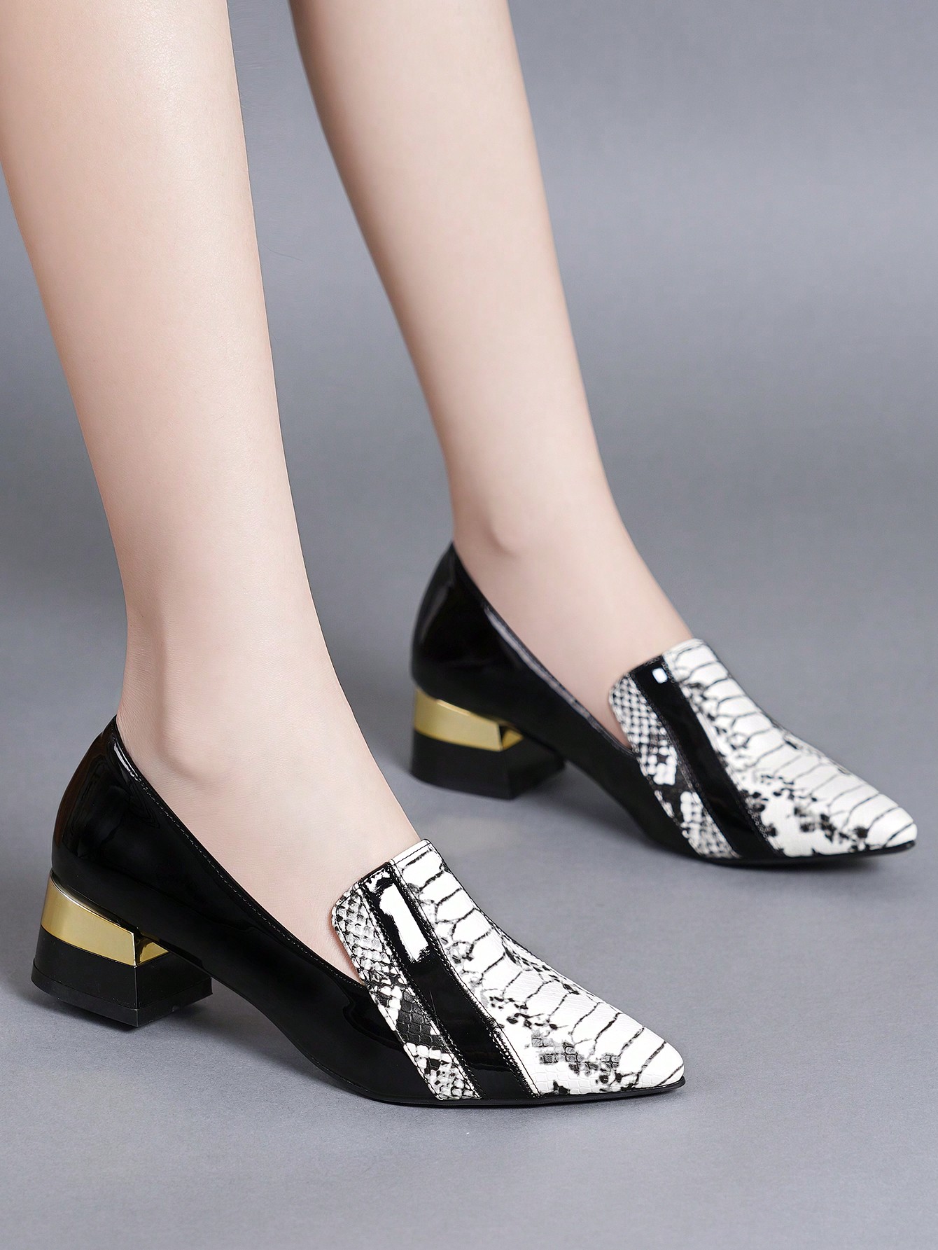 In Black and White Women Pumps