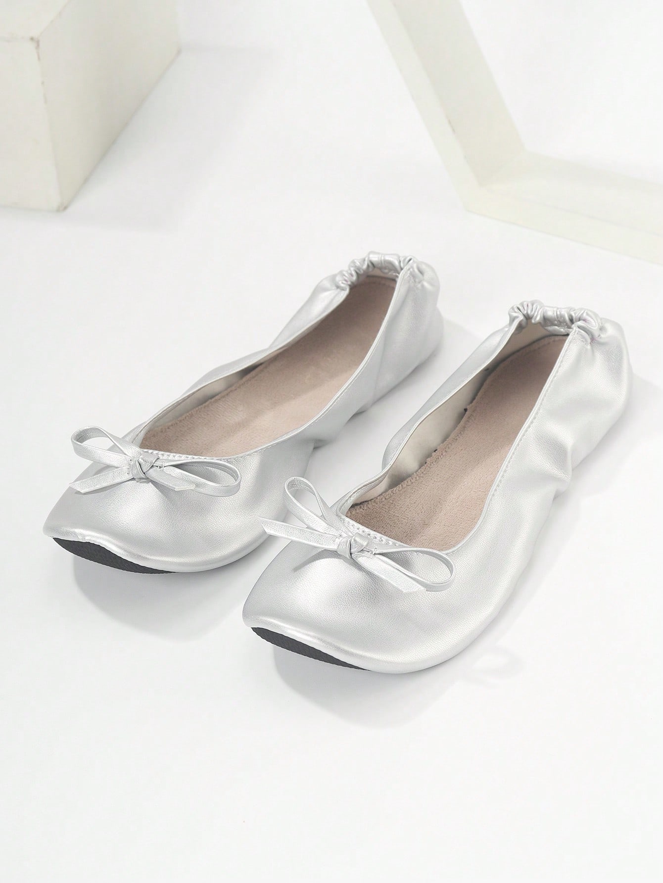 In Silver Women Flats