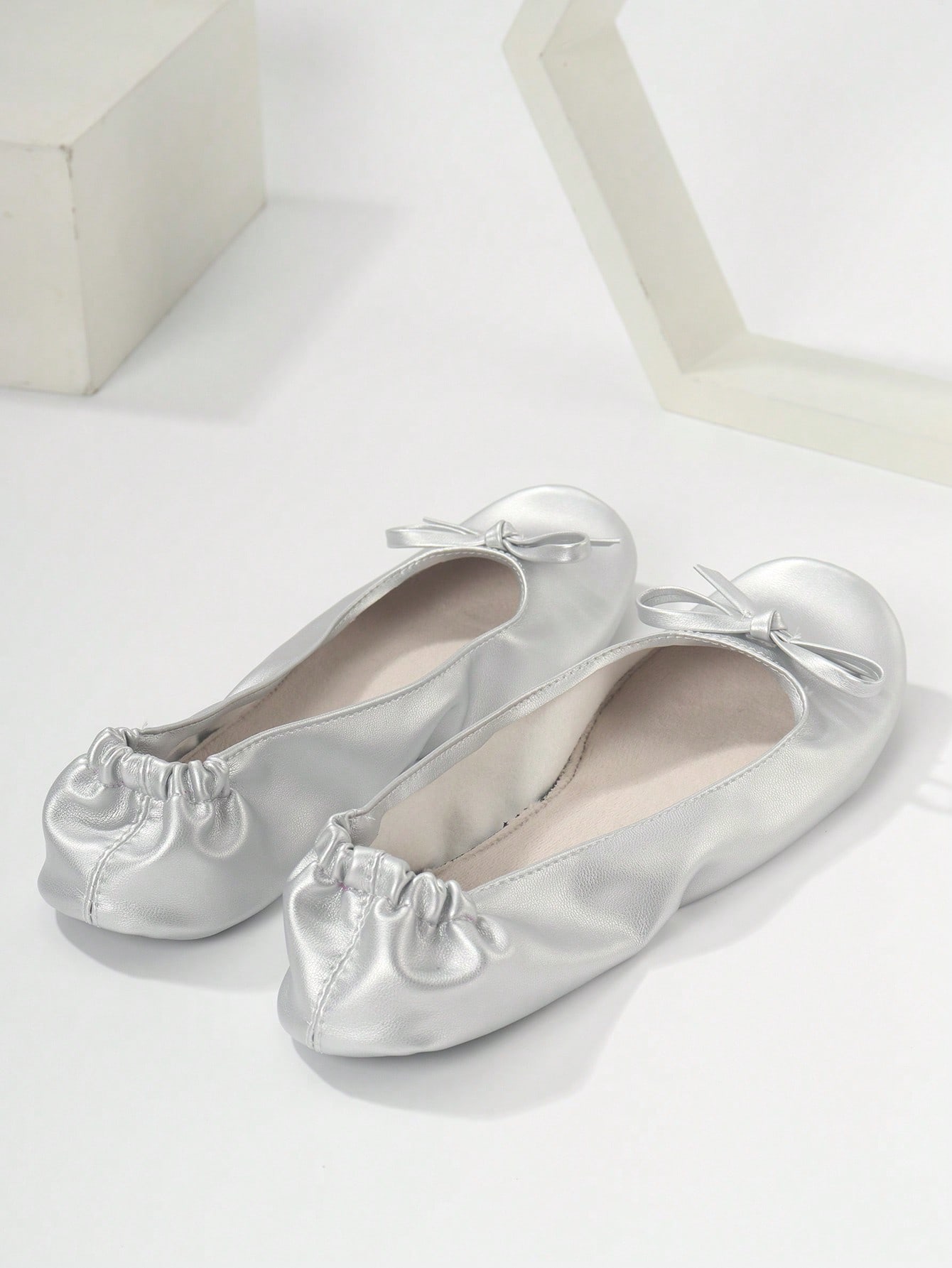 In Silver Women Flats