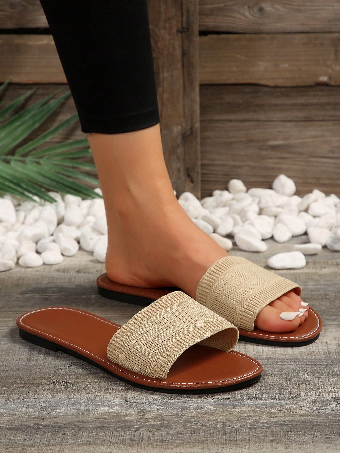 In Beige Women Flat Sandals