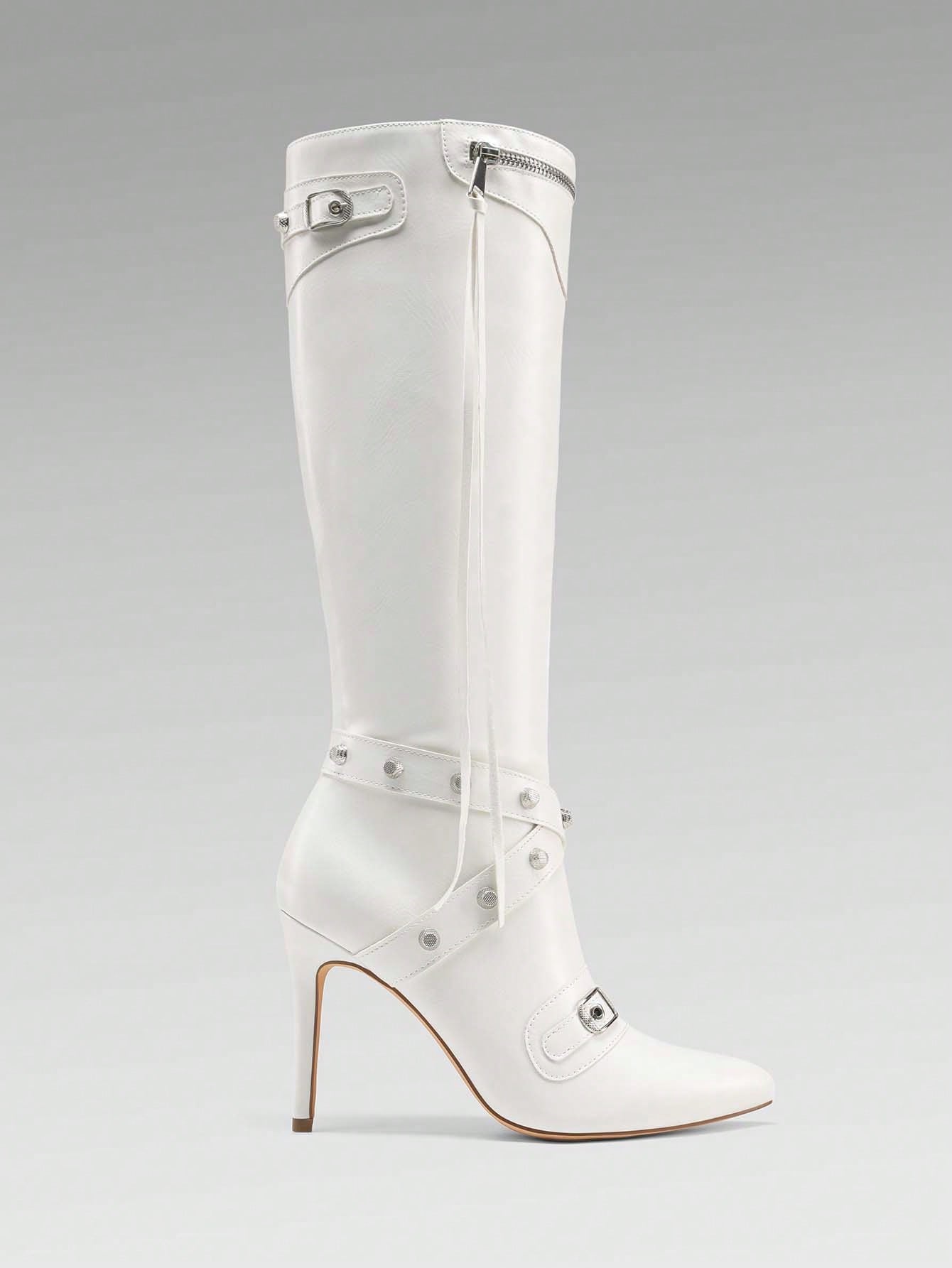 In White Women Knee-High Boots