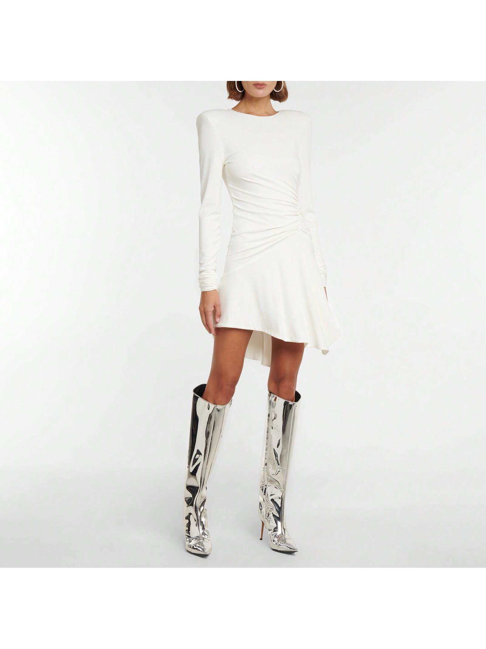 In Silver Women Knee-High Boots