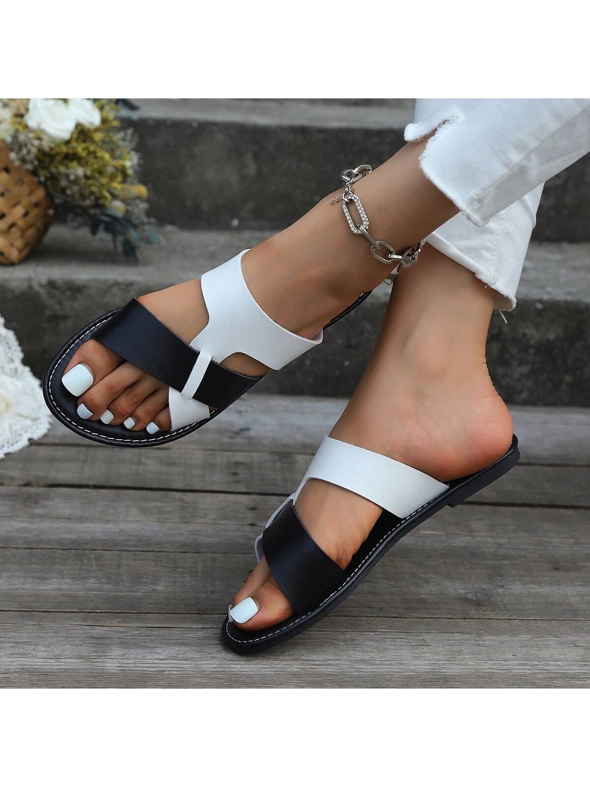 In Black and White Women Sandals