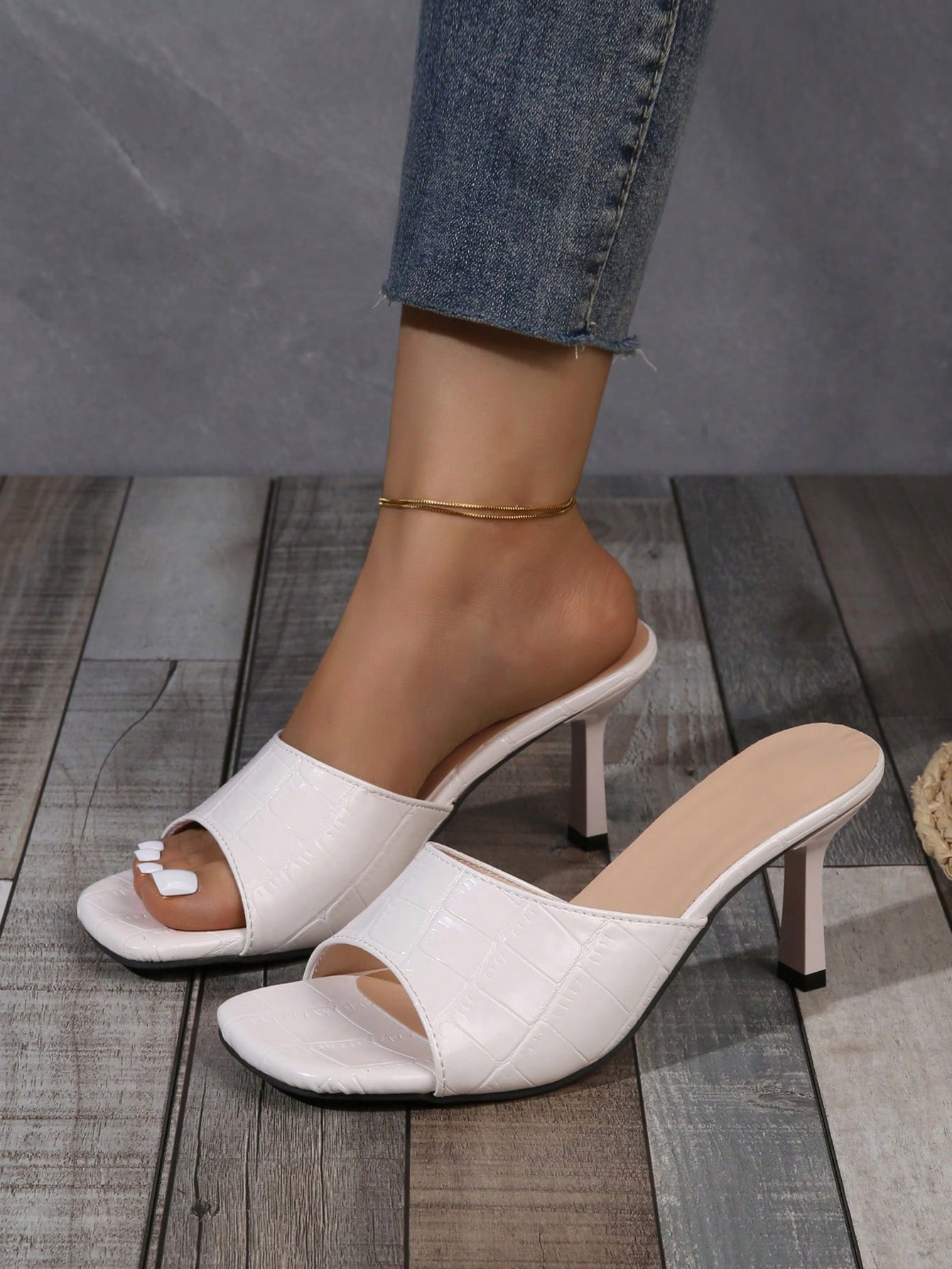 In Beige Women Heeled Sandals