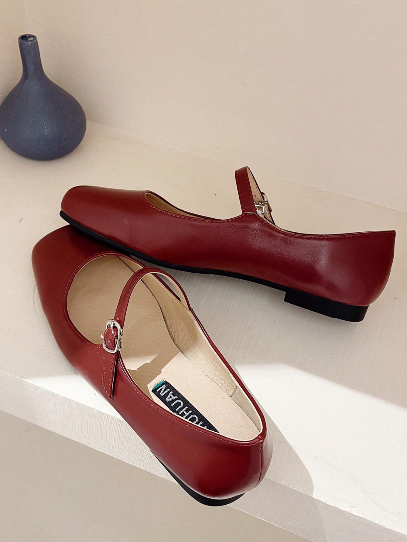 In Burgundy Women Flats