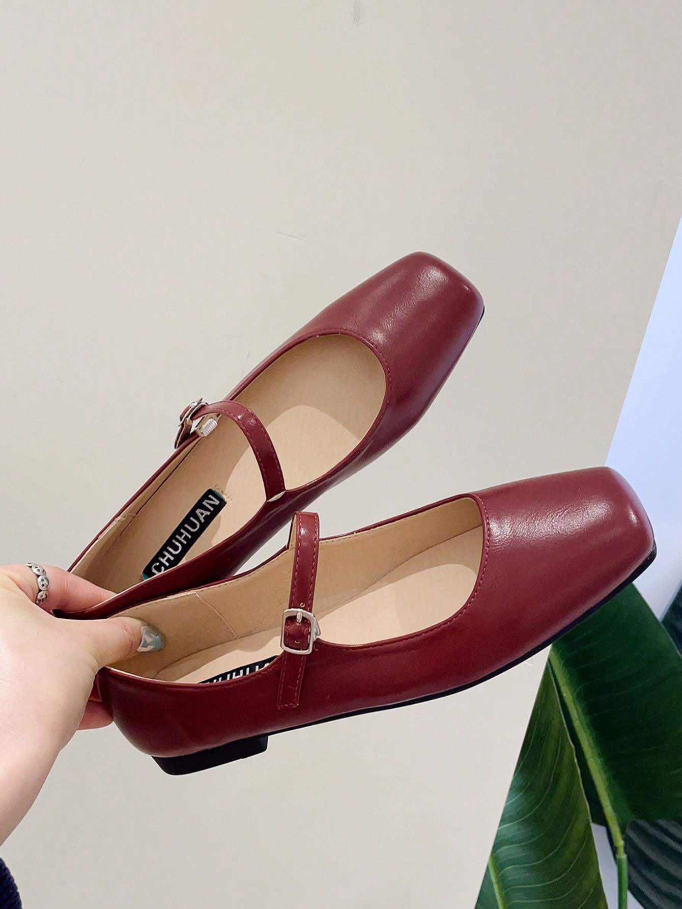 In Burgundy Women Flats