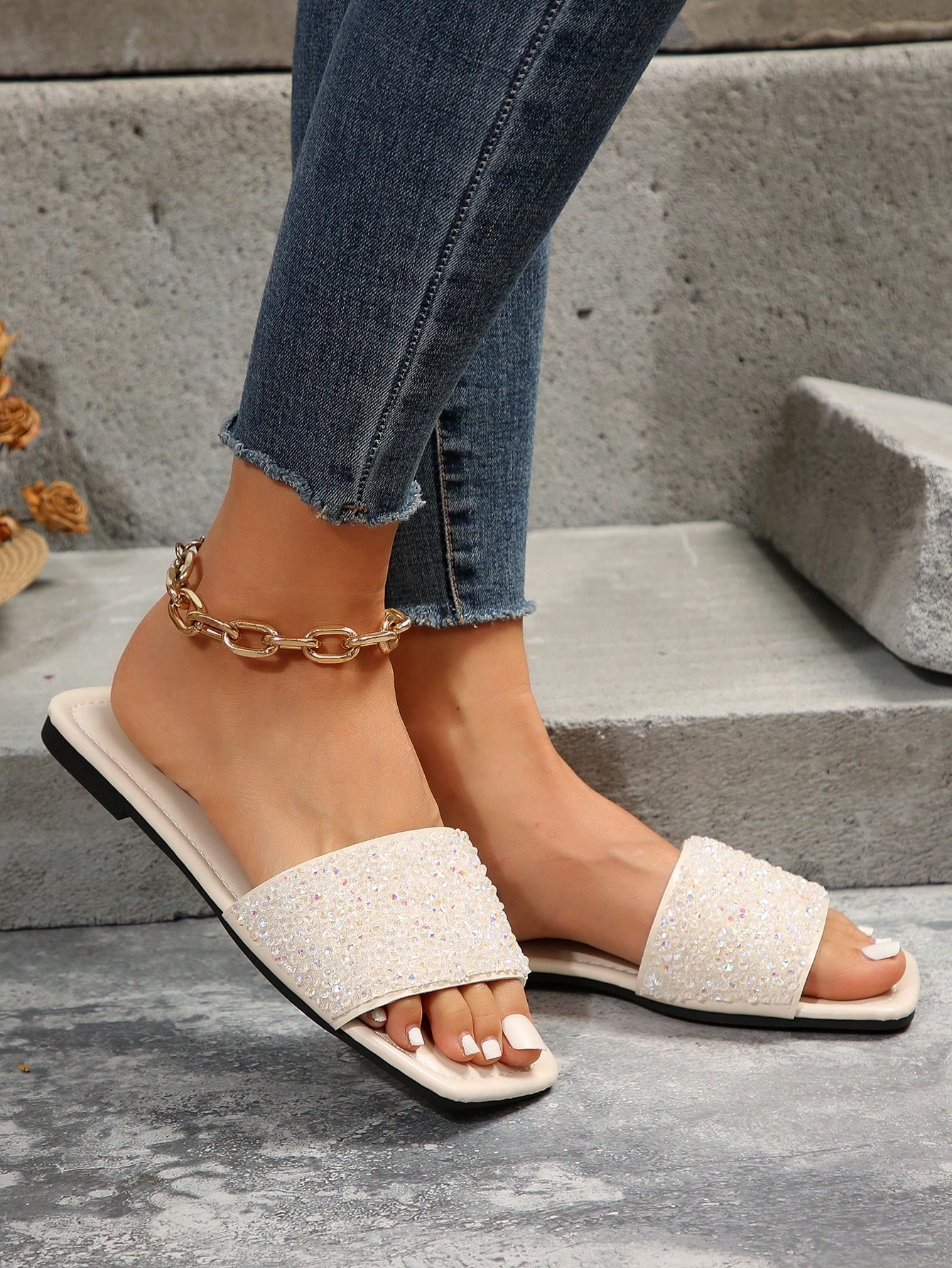 In White Women Flat Sandals