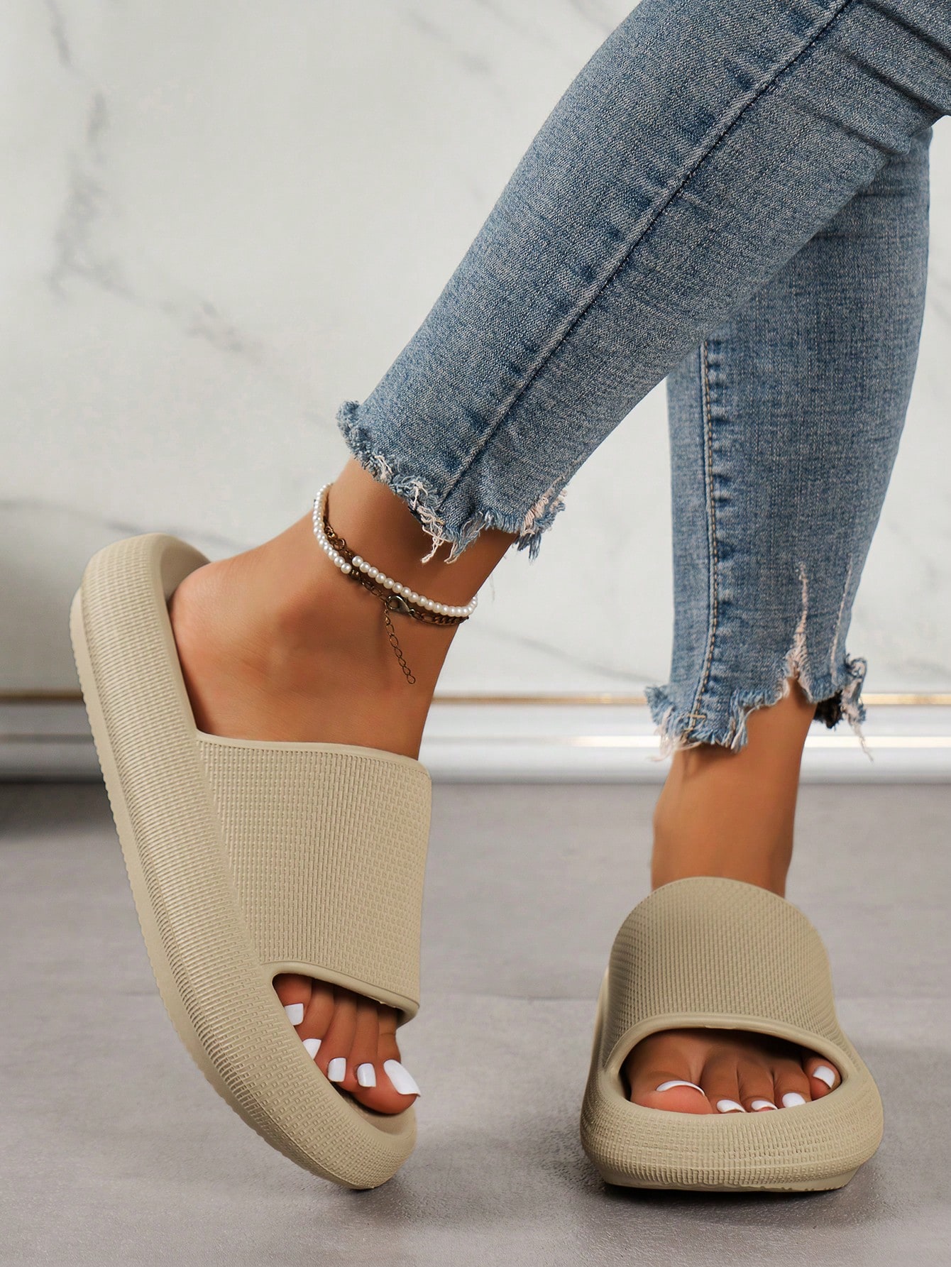 In Khaki Women Slippers