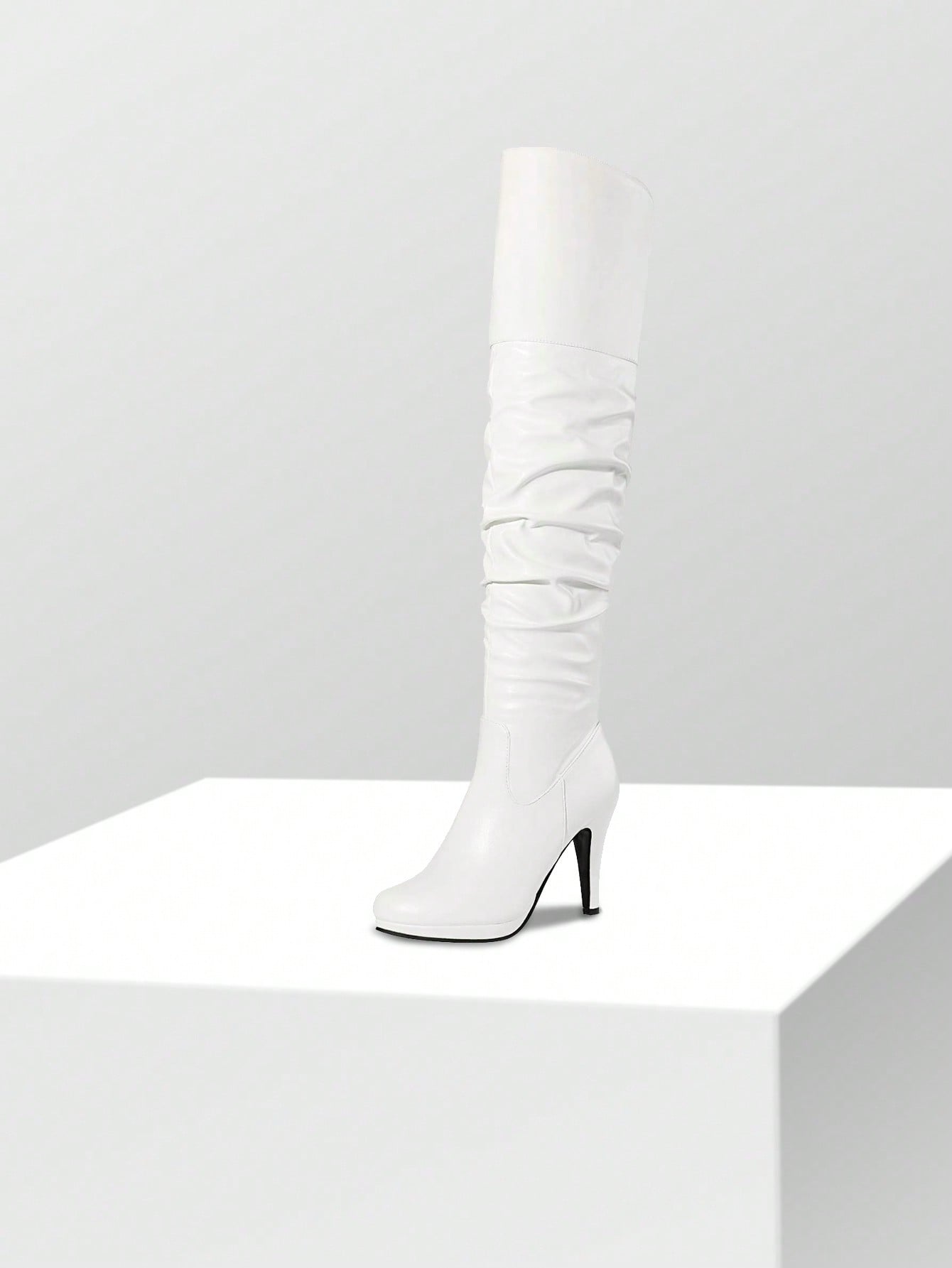 In White Women Over-the-Knee Boots