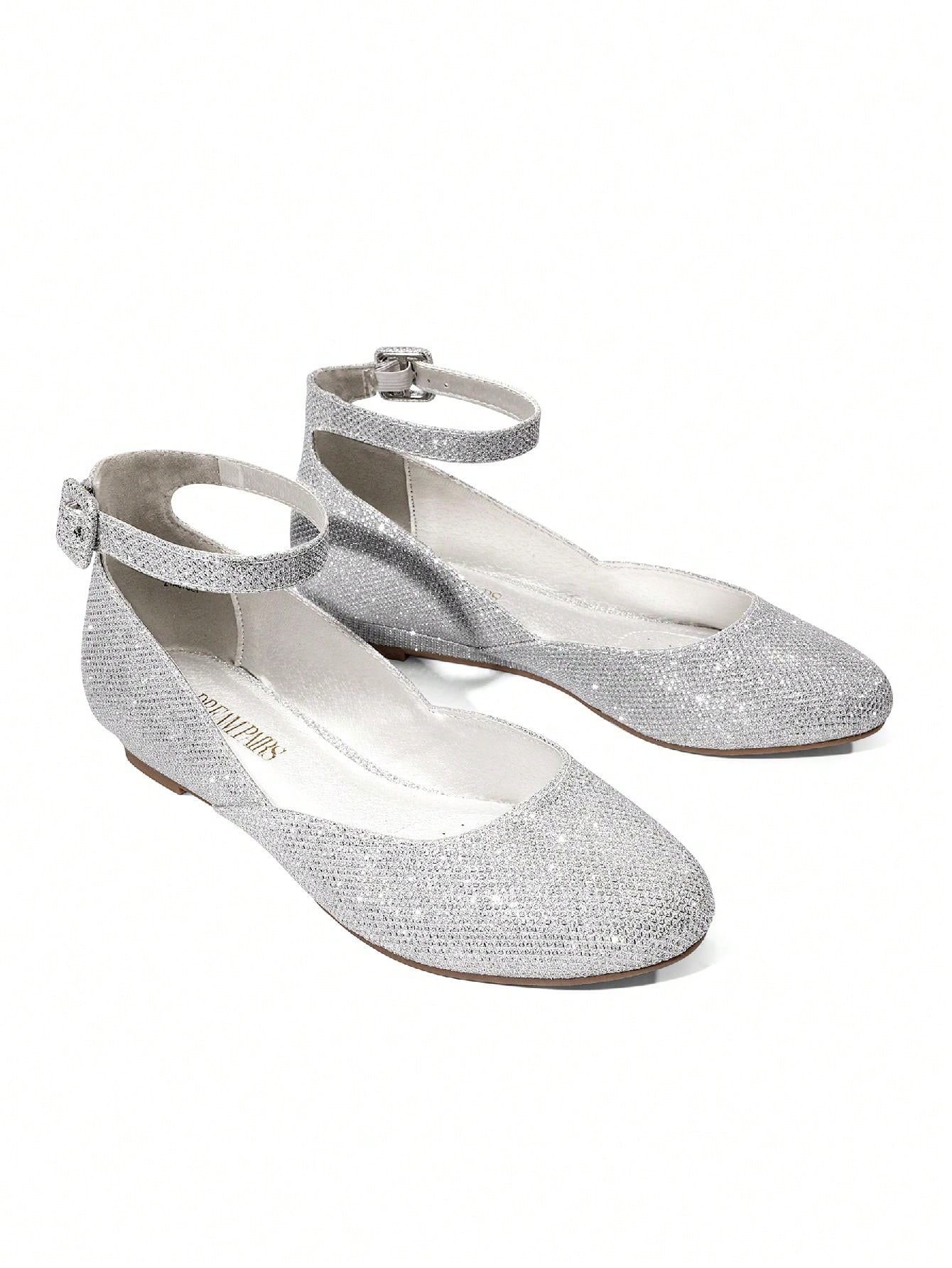 In Silver Women Flats