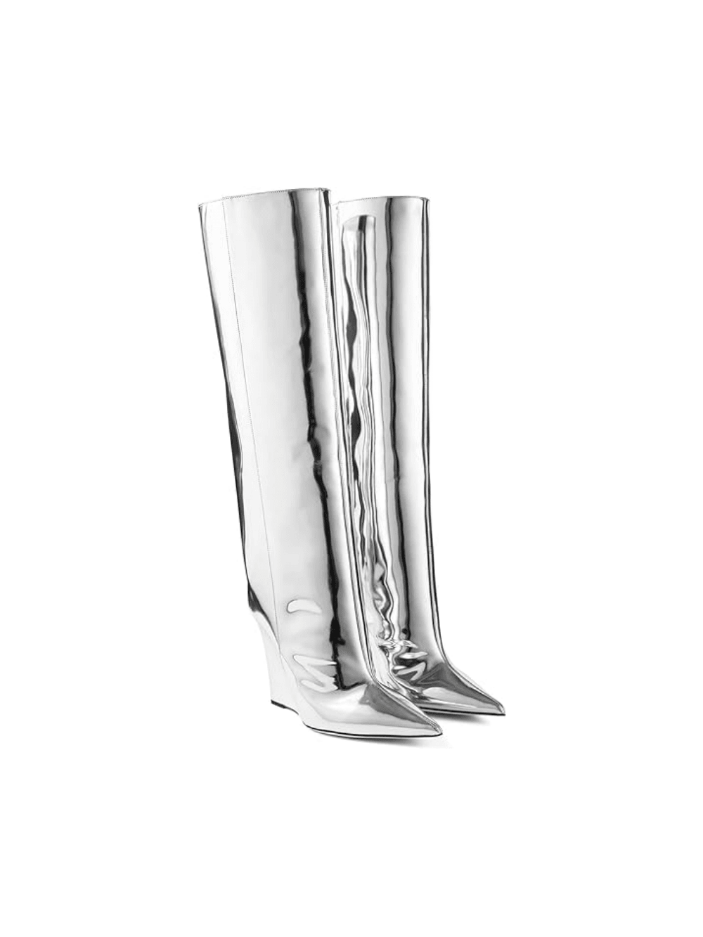 In Silver Women Knee-High Boots