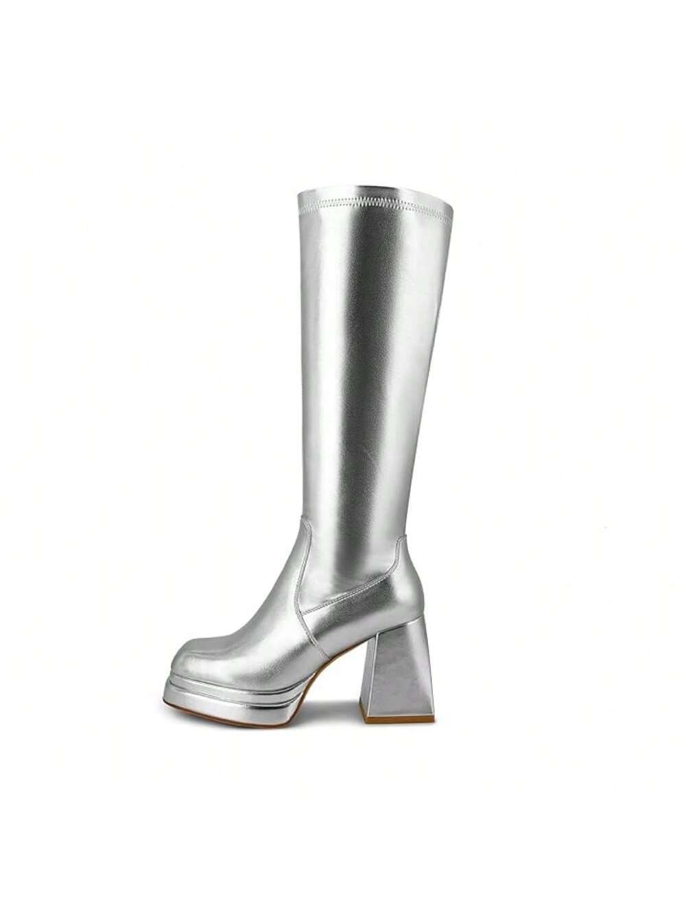 In Silver Women Knee-High Boots