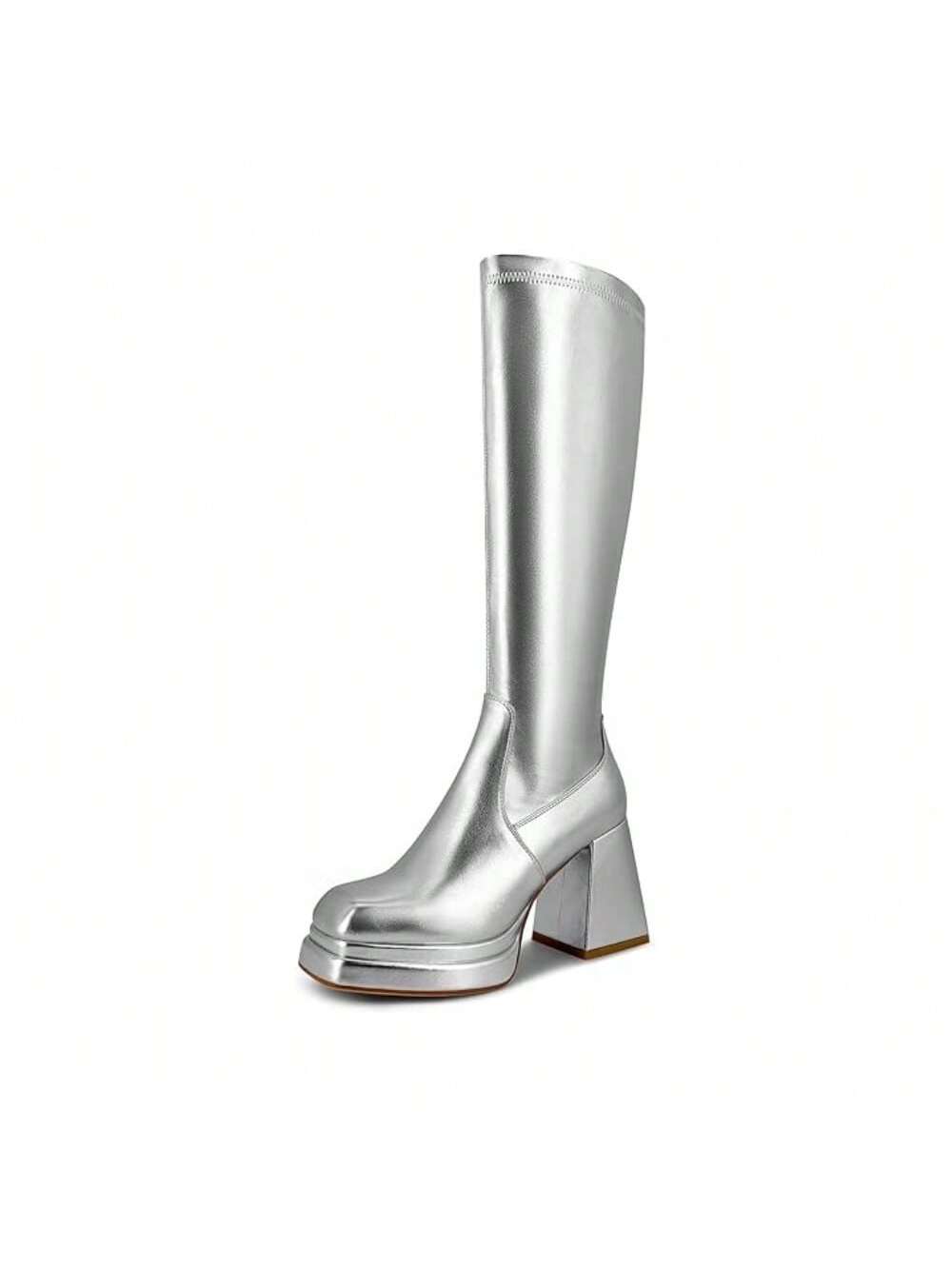 In Silver Women Knee-High Boots