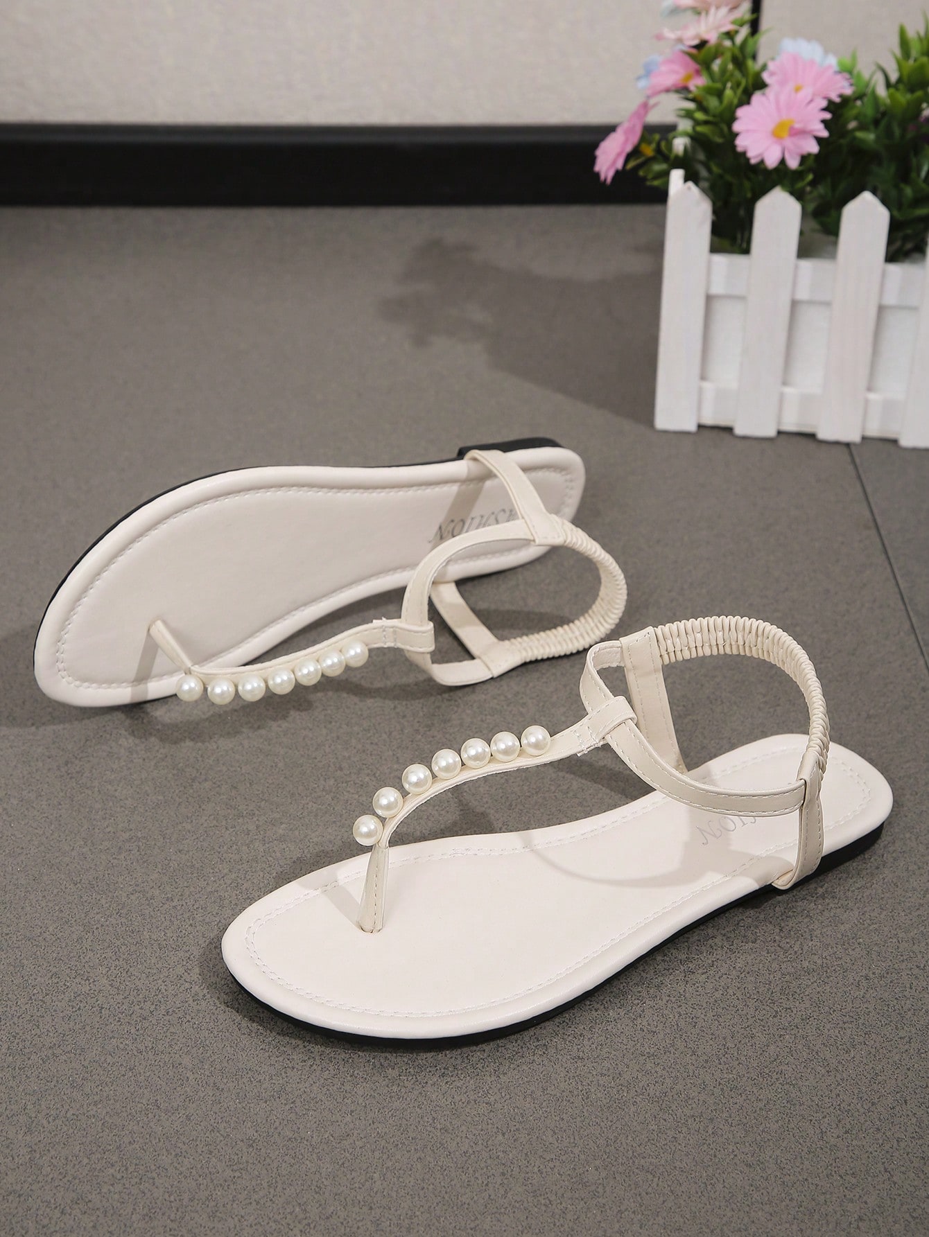 In Beige Women Flat Sandals