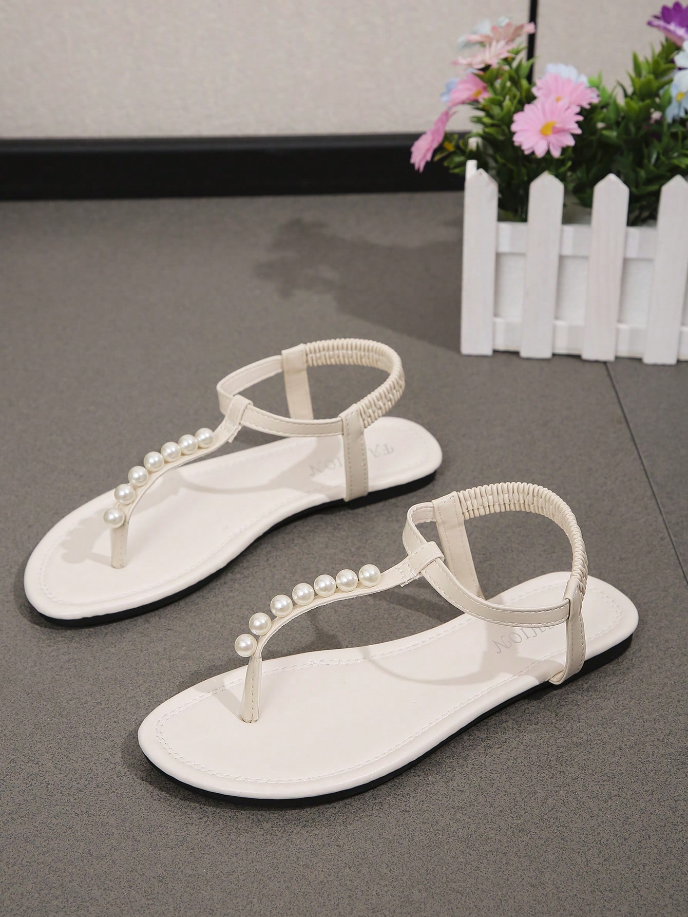 In Beige Women Flat Sandals