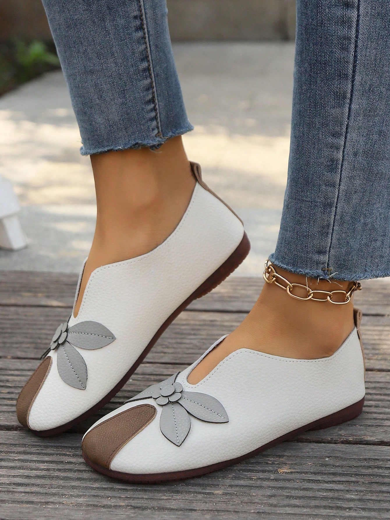 In Beige Women Flats