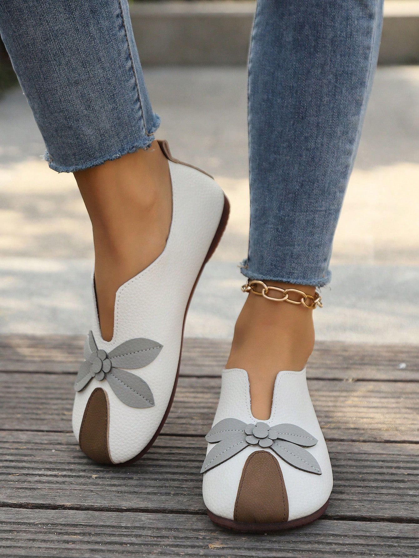 In Beige Women Flats