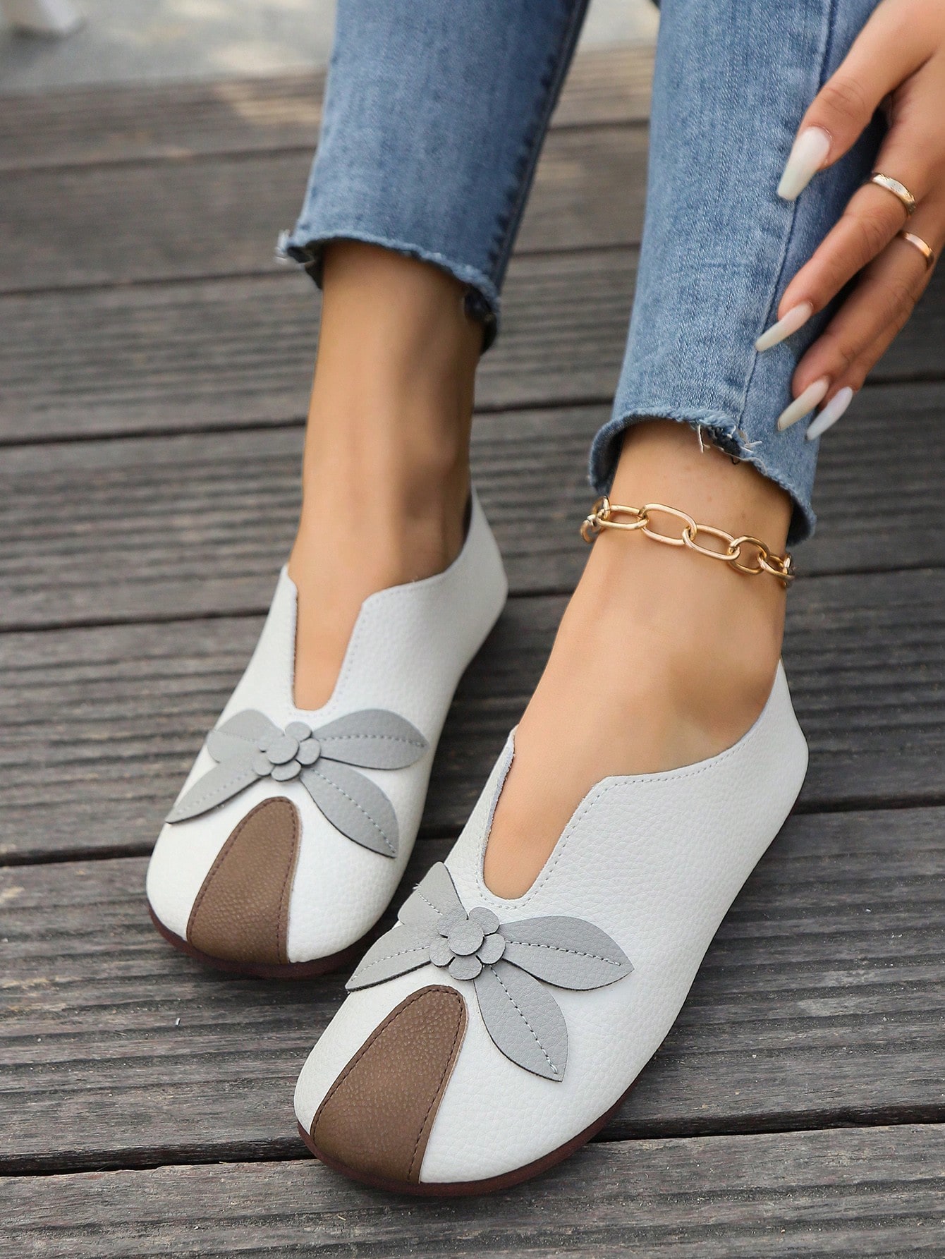 In Beige Women Flats