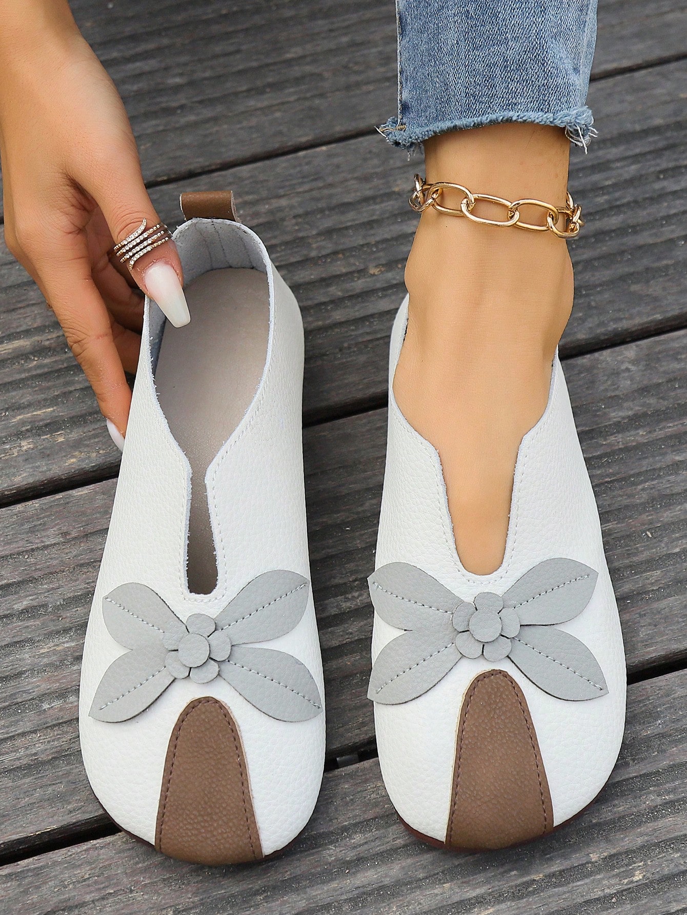 In Beige Women Flats