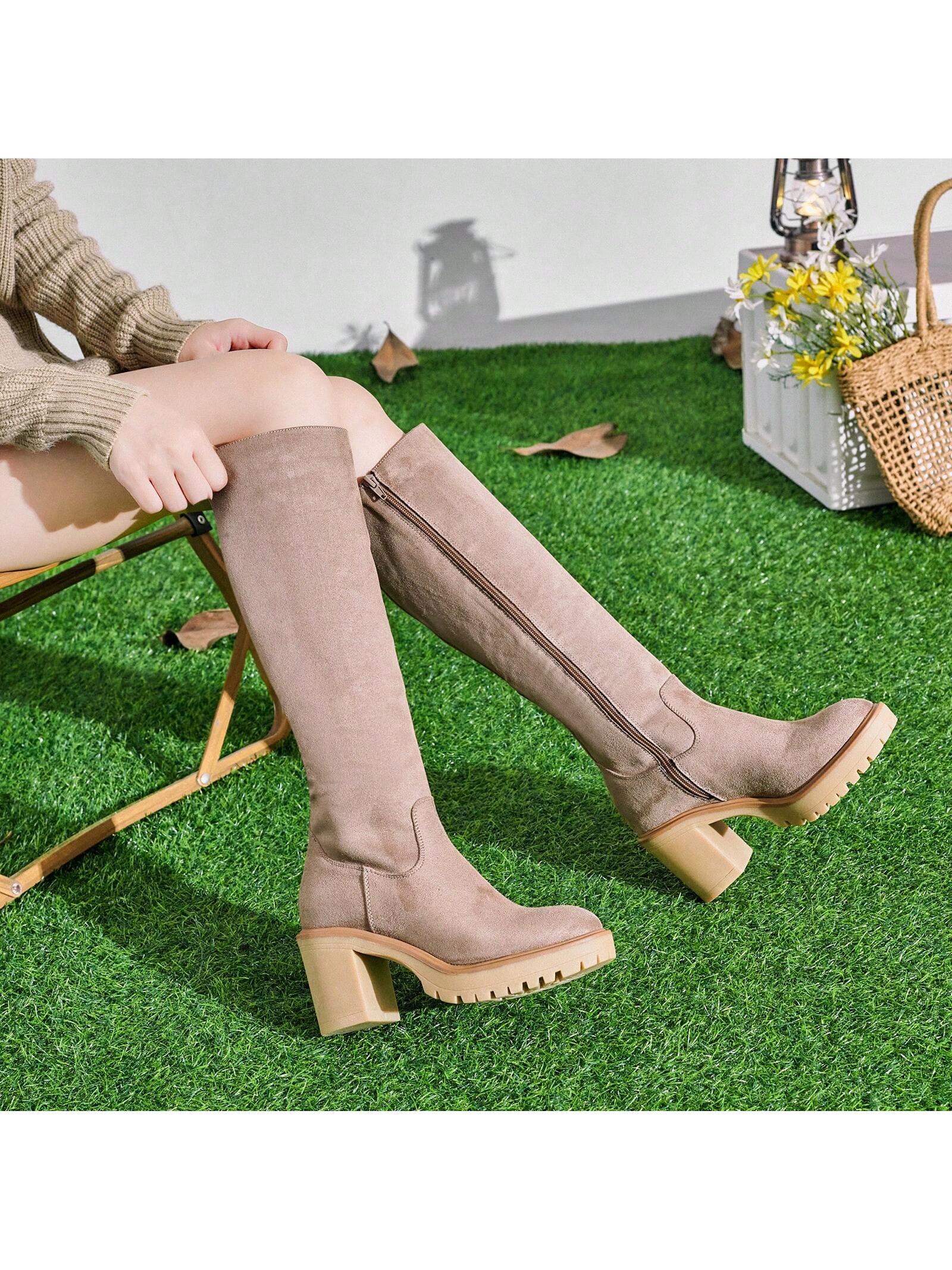 In Khaki Women Fashion Boots