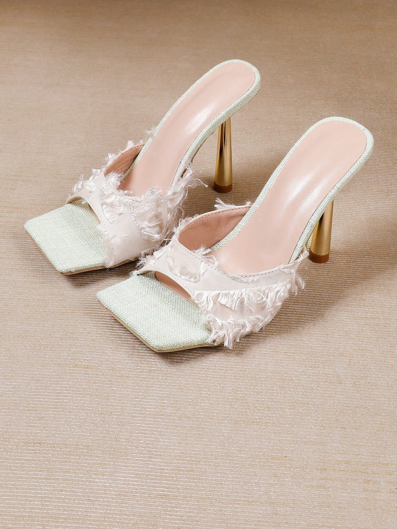 In Beige Women Heeled Sandals