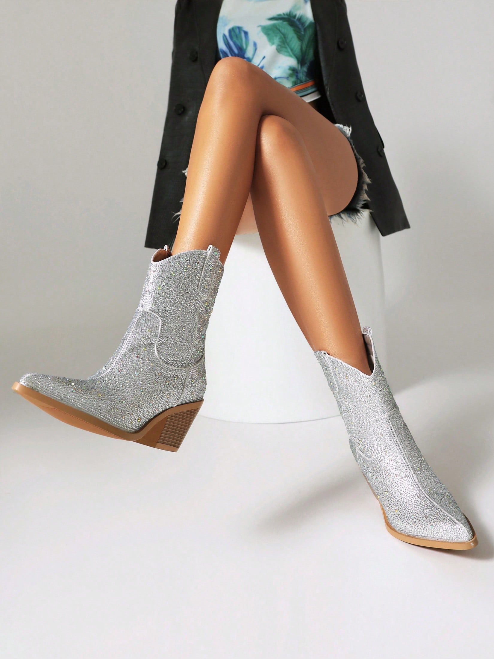 In Silver Women Ankle Boots & Booties