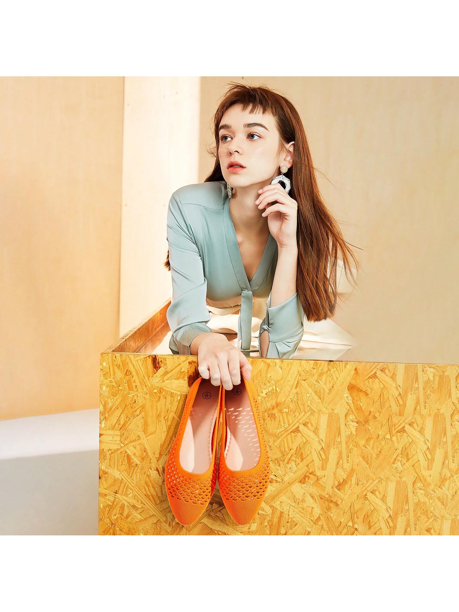 In Orange Women Flats