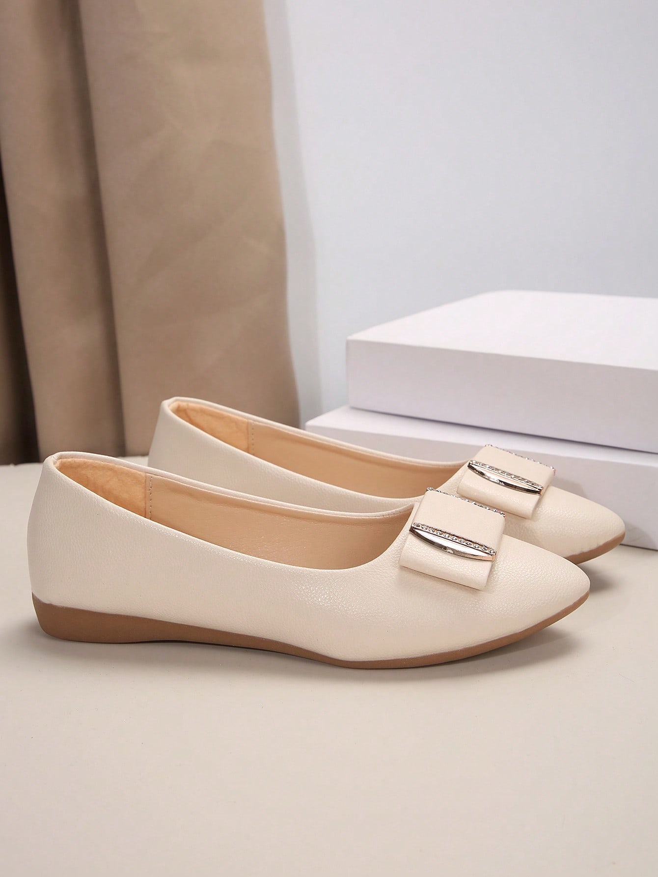 In Beige Women Flats