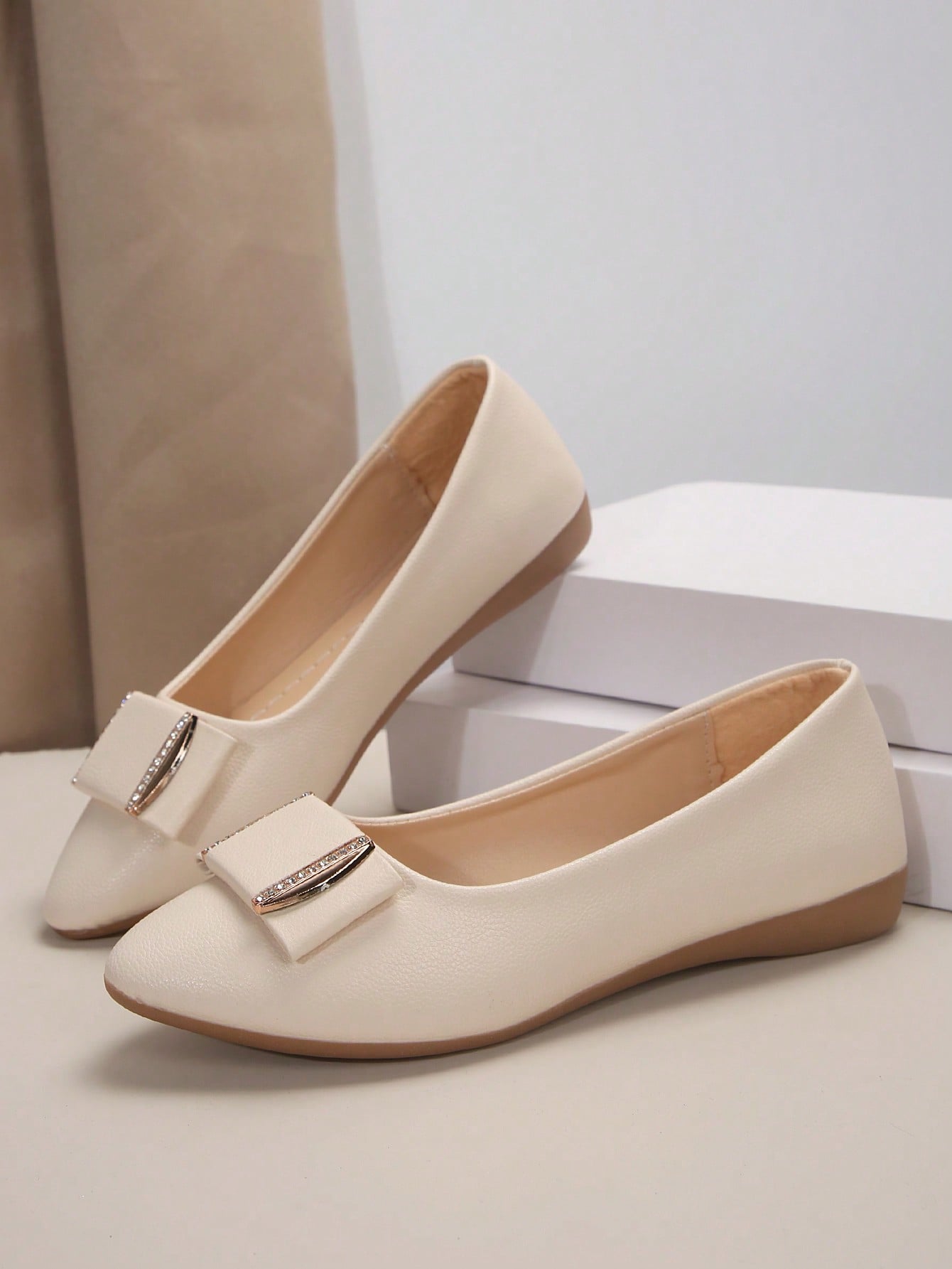 In Beige Women Flats