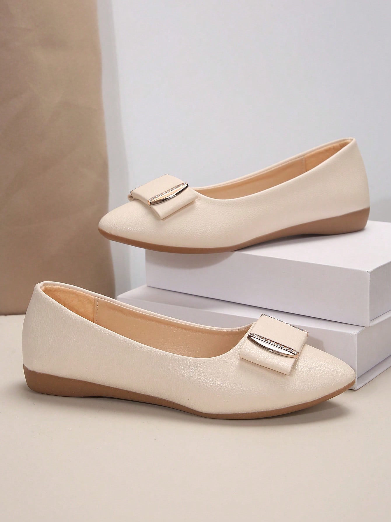 In Beige Women Flats