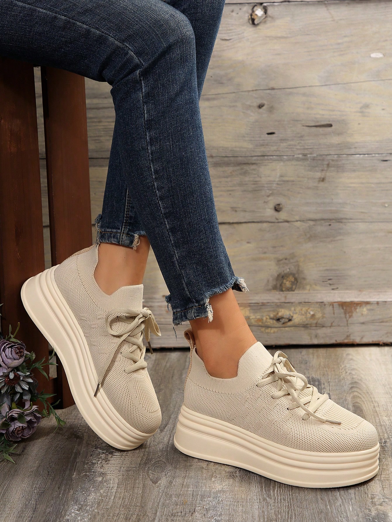 In Beige Women Wedges & Flatform