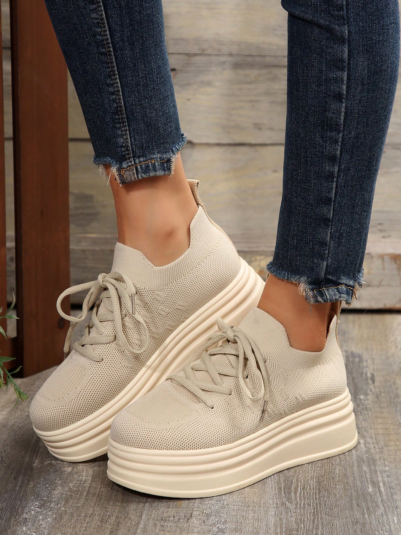 In Beige Women Wedges & Flatform