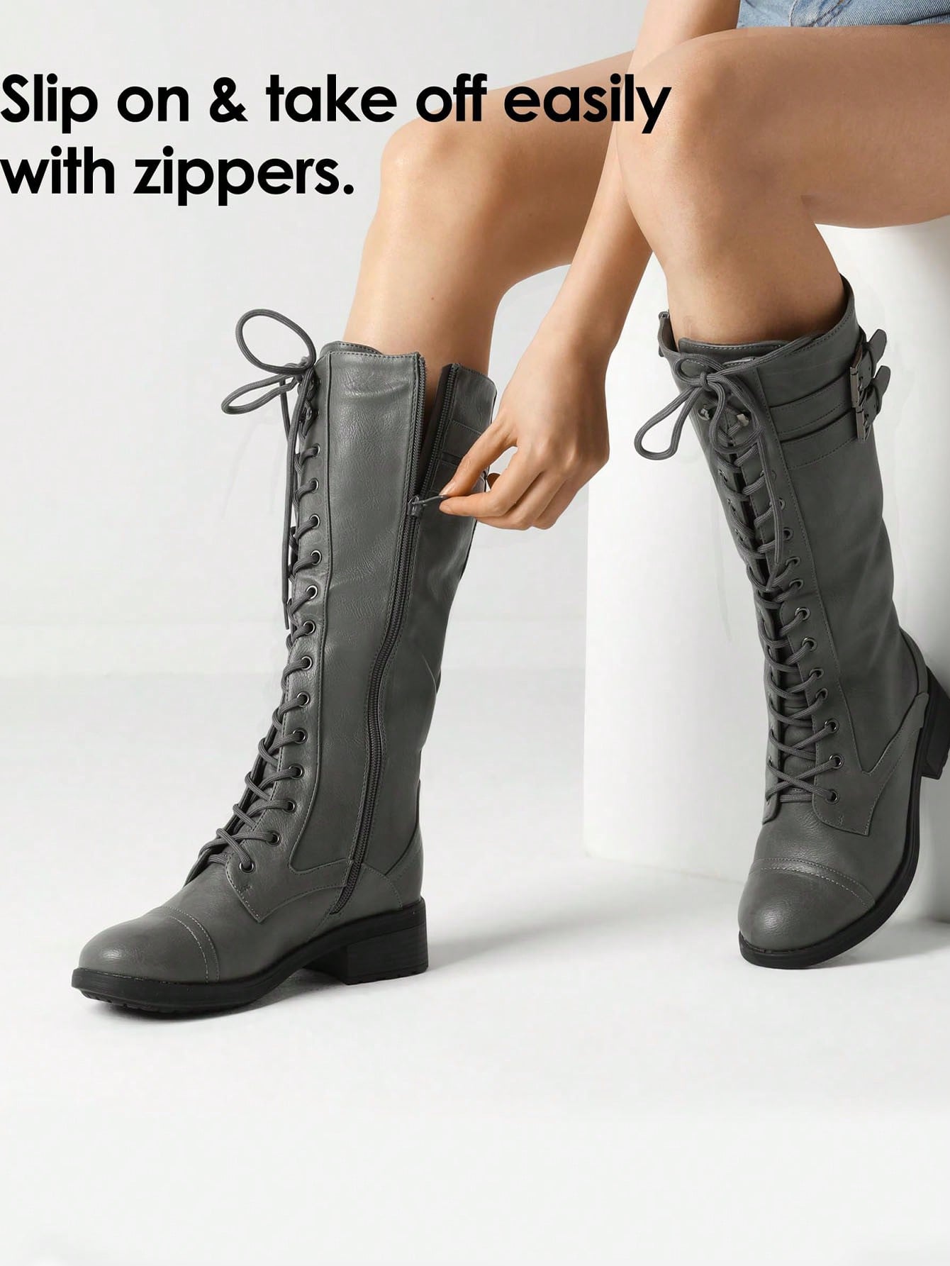 In Grey Women Fashion Boots