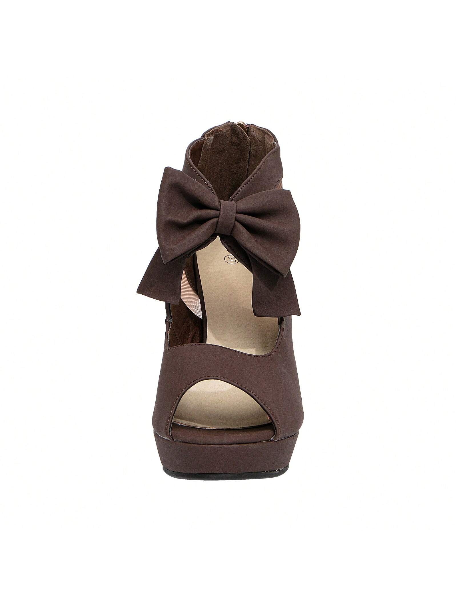 In Coffee Brown Women Heeled Sandals