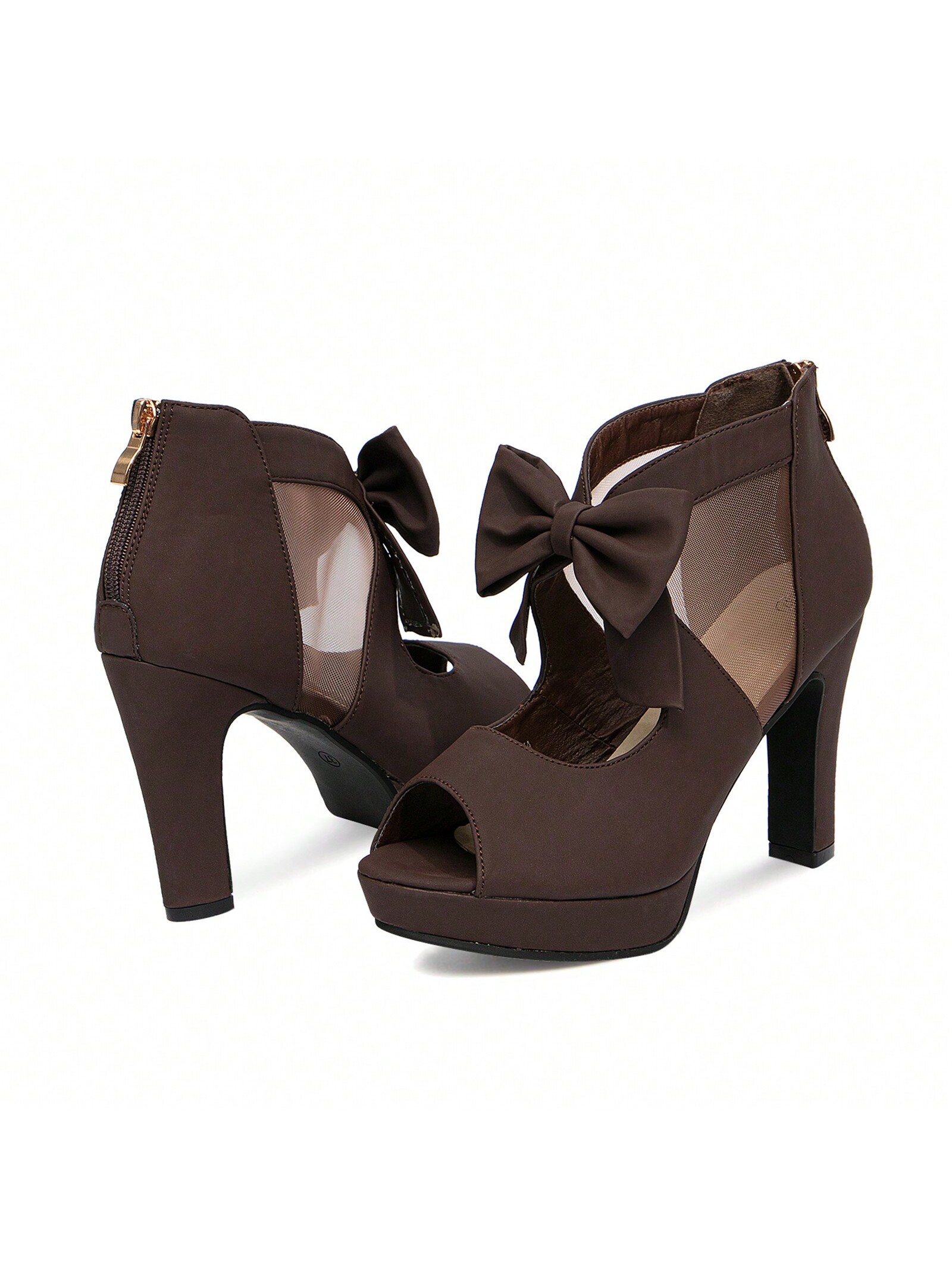 In Coffee Brown Women Heeled Sandals